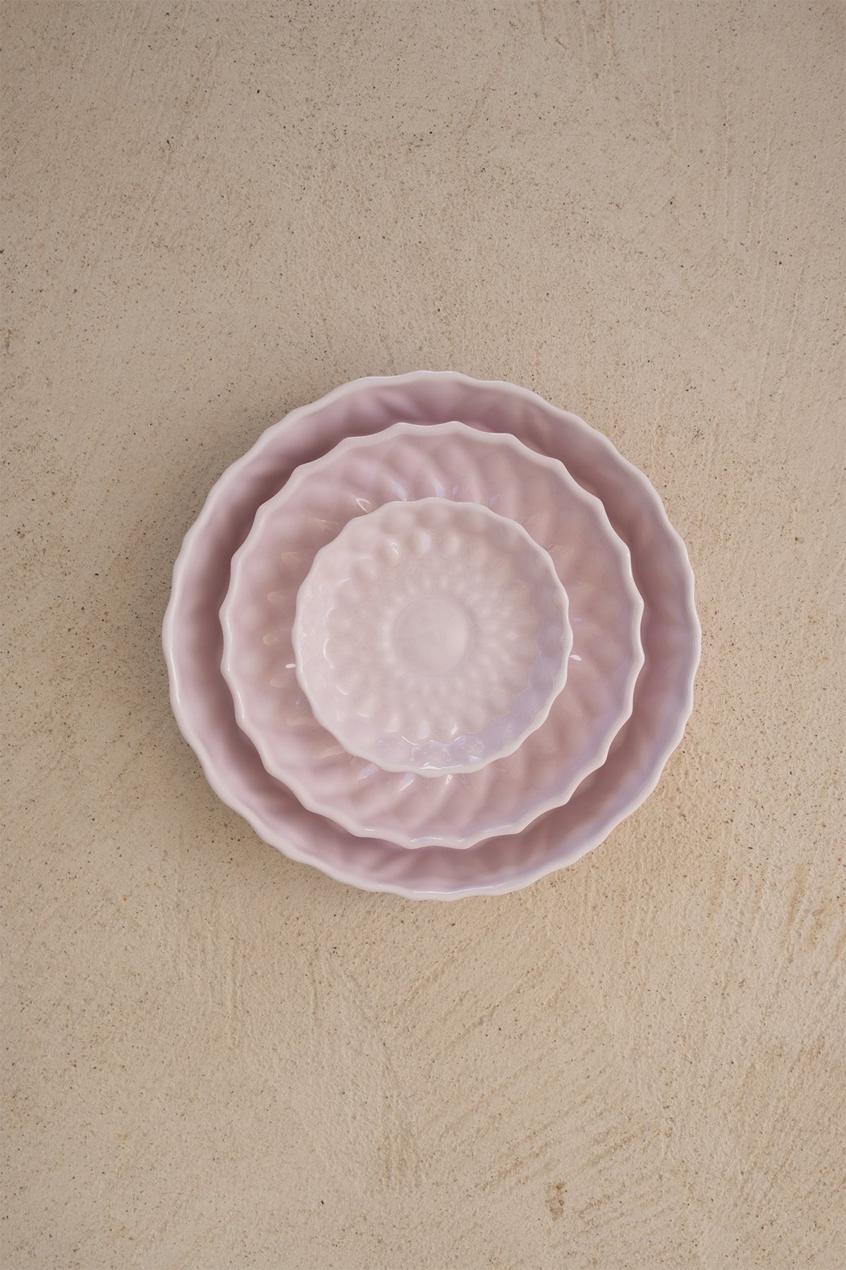Kristal Desenli Stoneware Servis / Meze Tabağı Pembe 12,5 x 2,5 cm