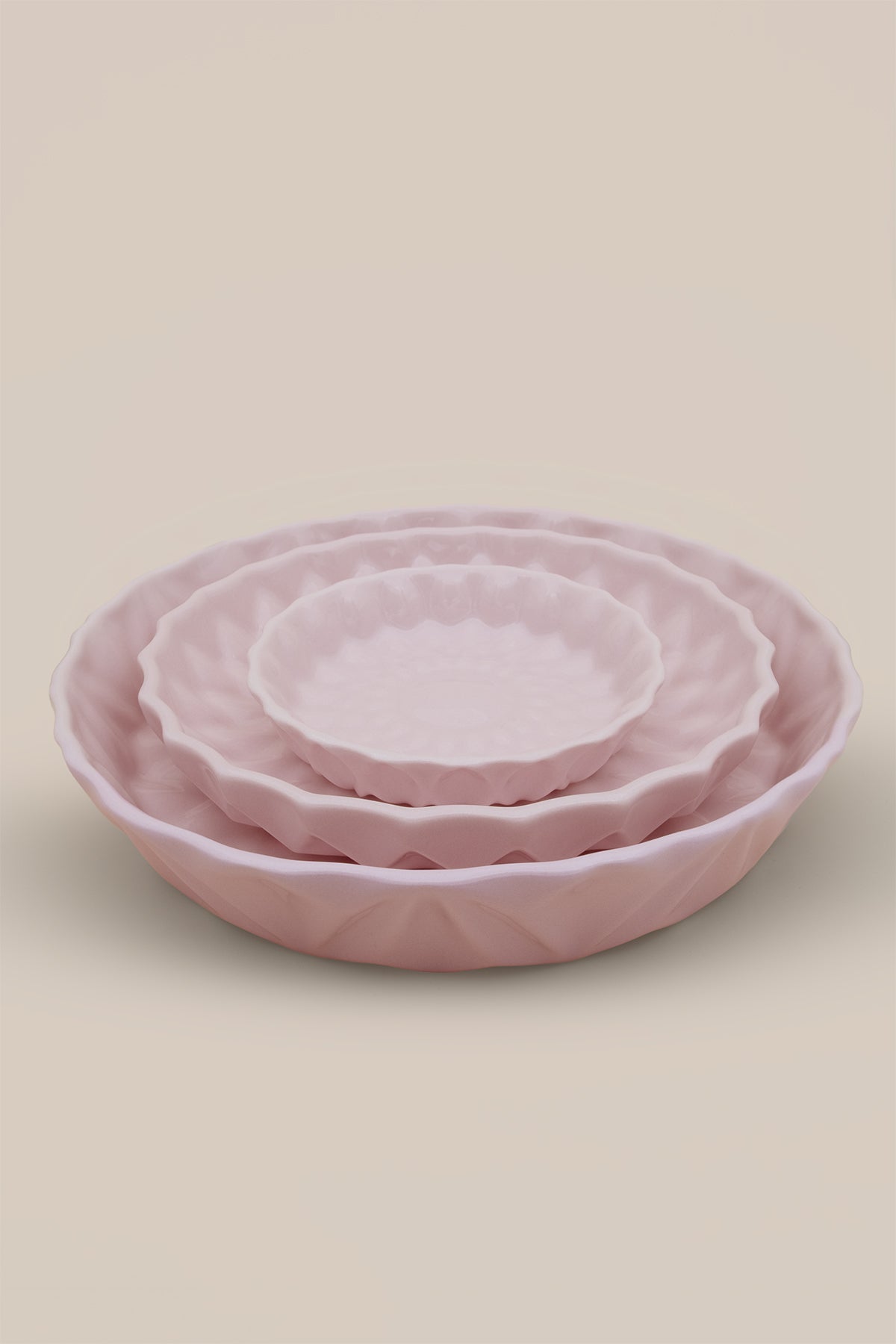 Kristal Desenli Stoneware Servis Tabağı Pembe 19 x 3,3 cm