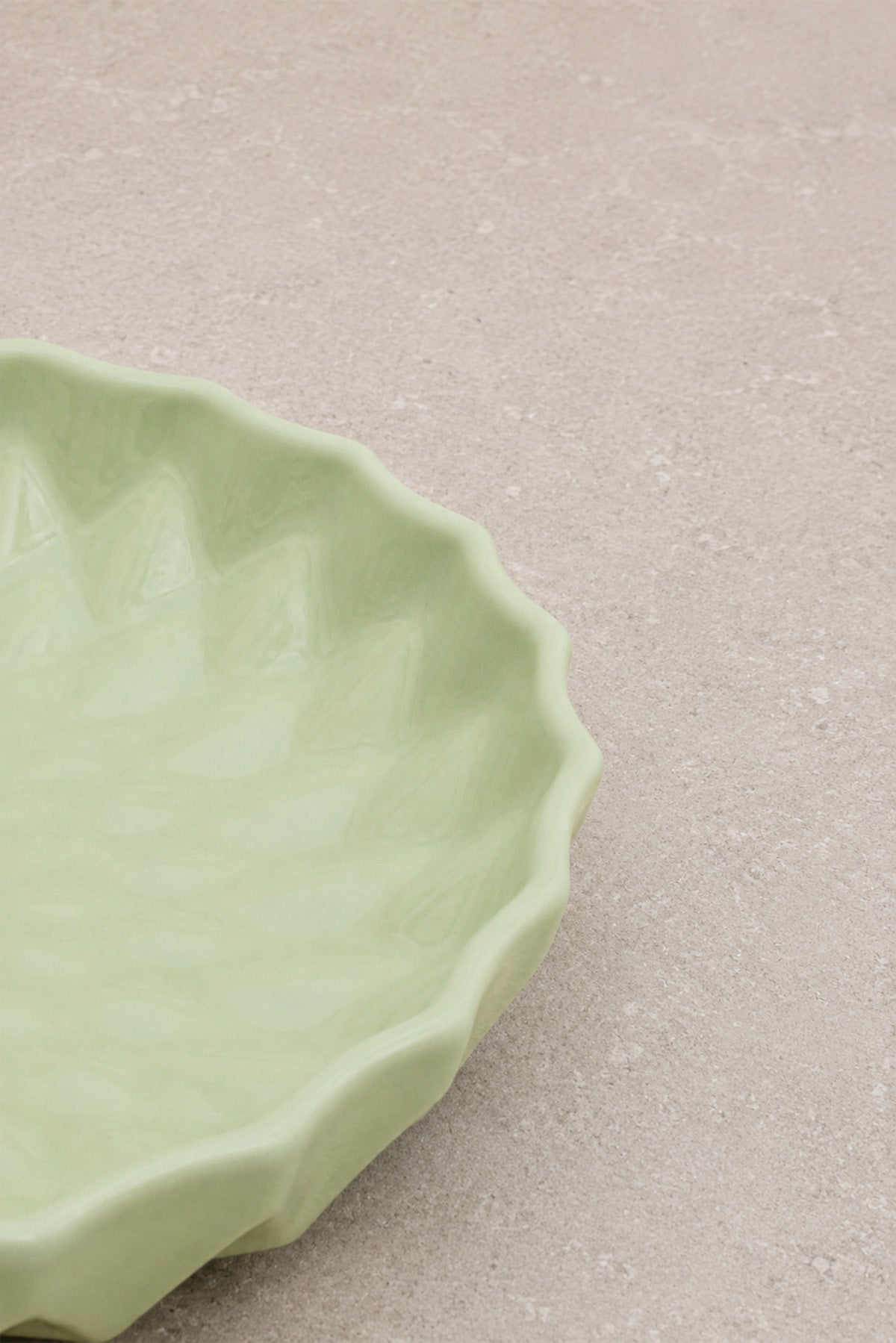 Kristal Desenli Stoneware Servis Tabağı Yeşil 19 x 3,3 cm