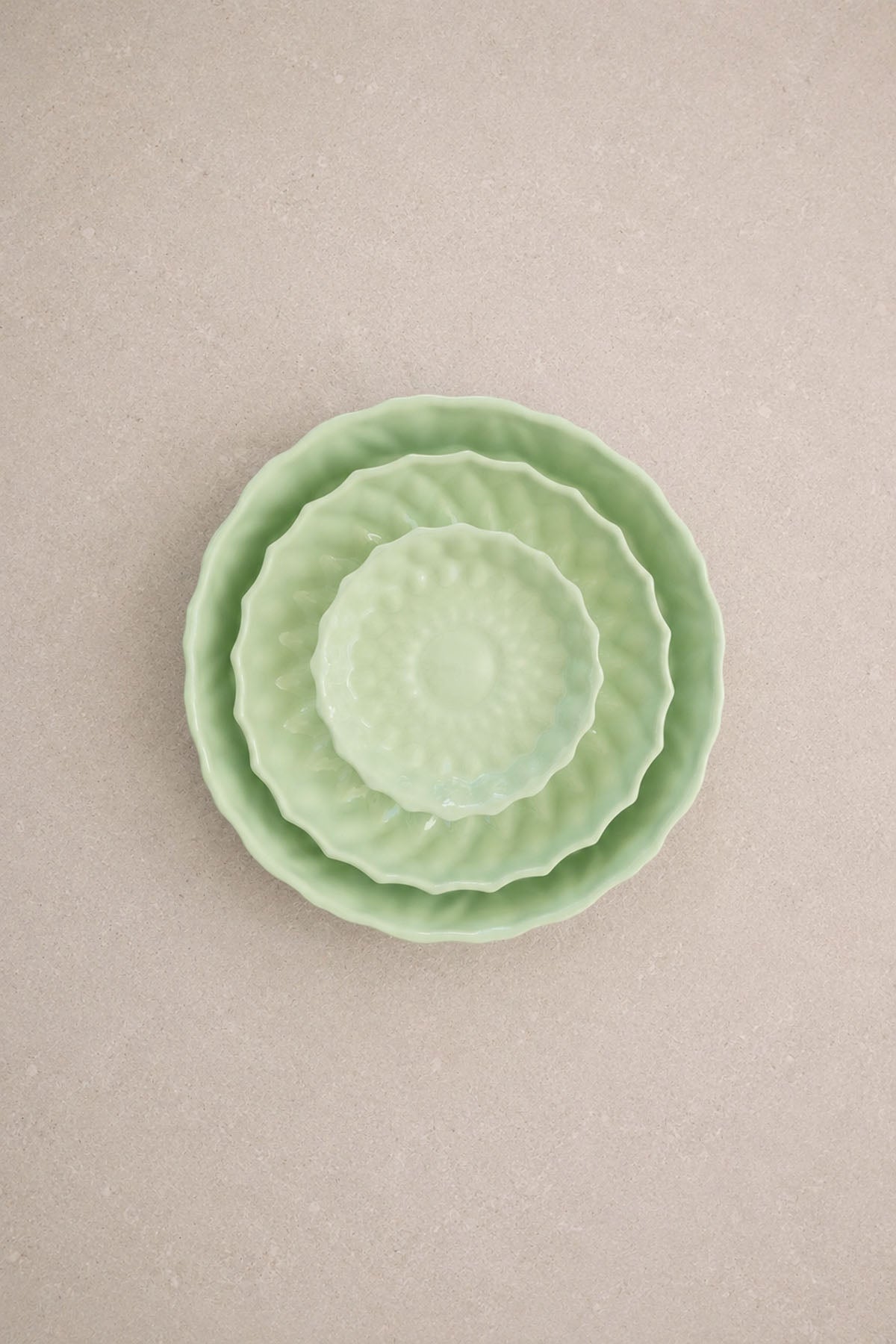 Kristal Desenli Stoneware Servis Tabağı Yeşil 19 x 3,3 cm