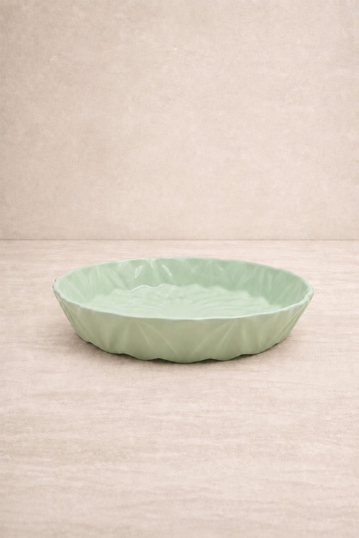 Kristal Desenli Stoneware Servis Tabağı Yeşil 23,5 x 4 cm