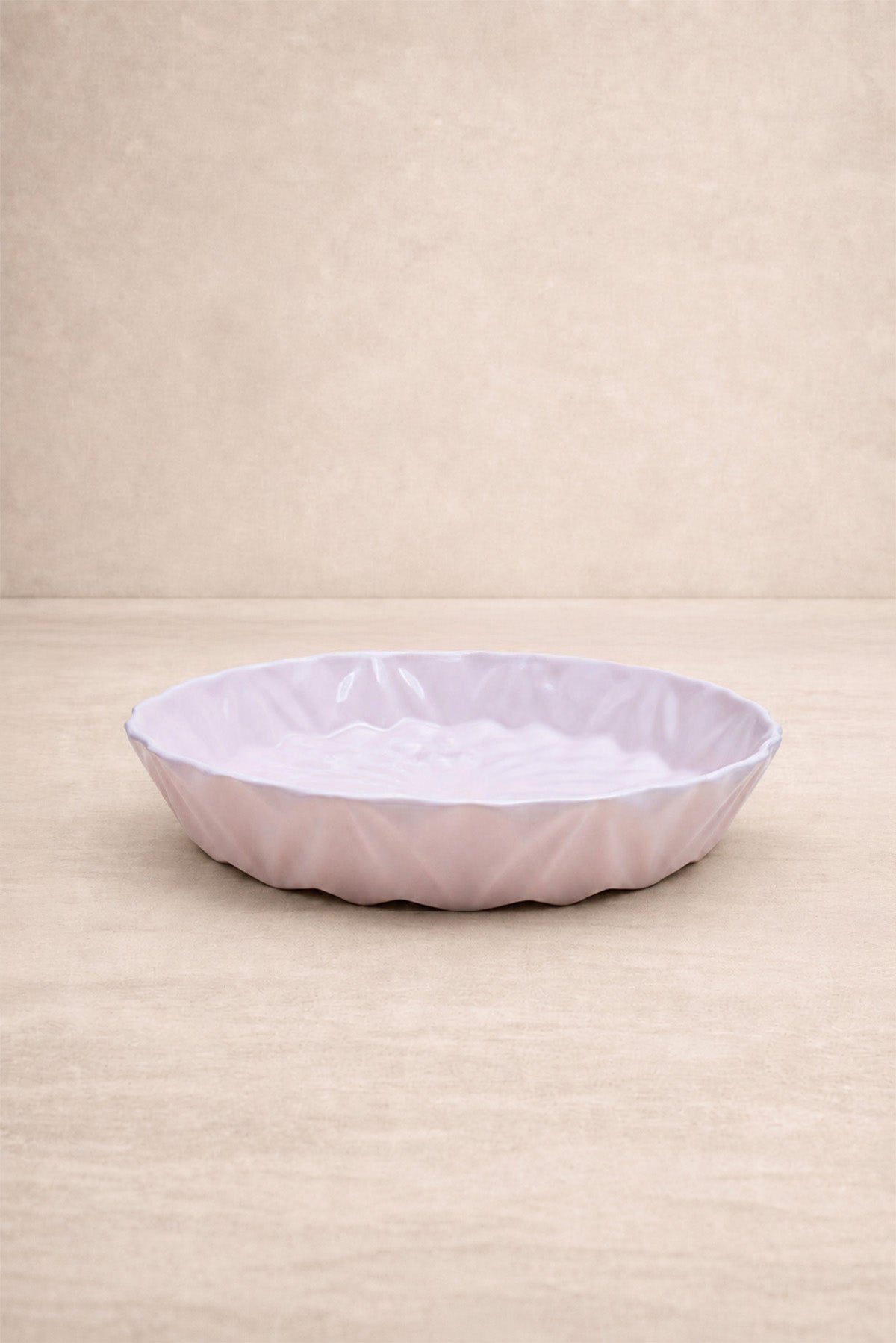 Kristal Desenli Stoneware Servis Tabağı Pembe 23,5 x 4 cm