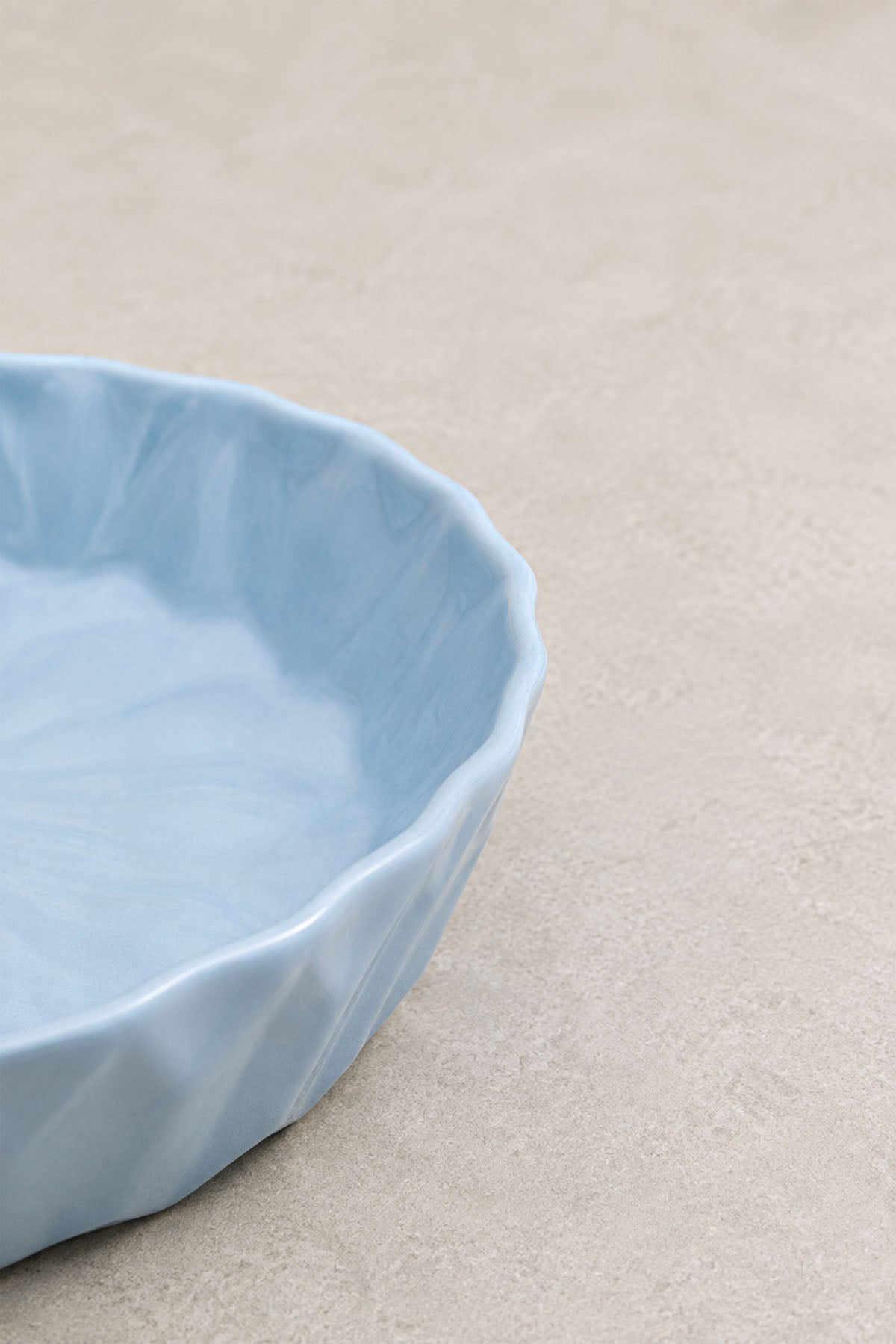 Kristal Desenli Stoneware Servis Tabağı Mavi 23,5 x 4 cm