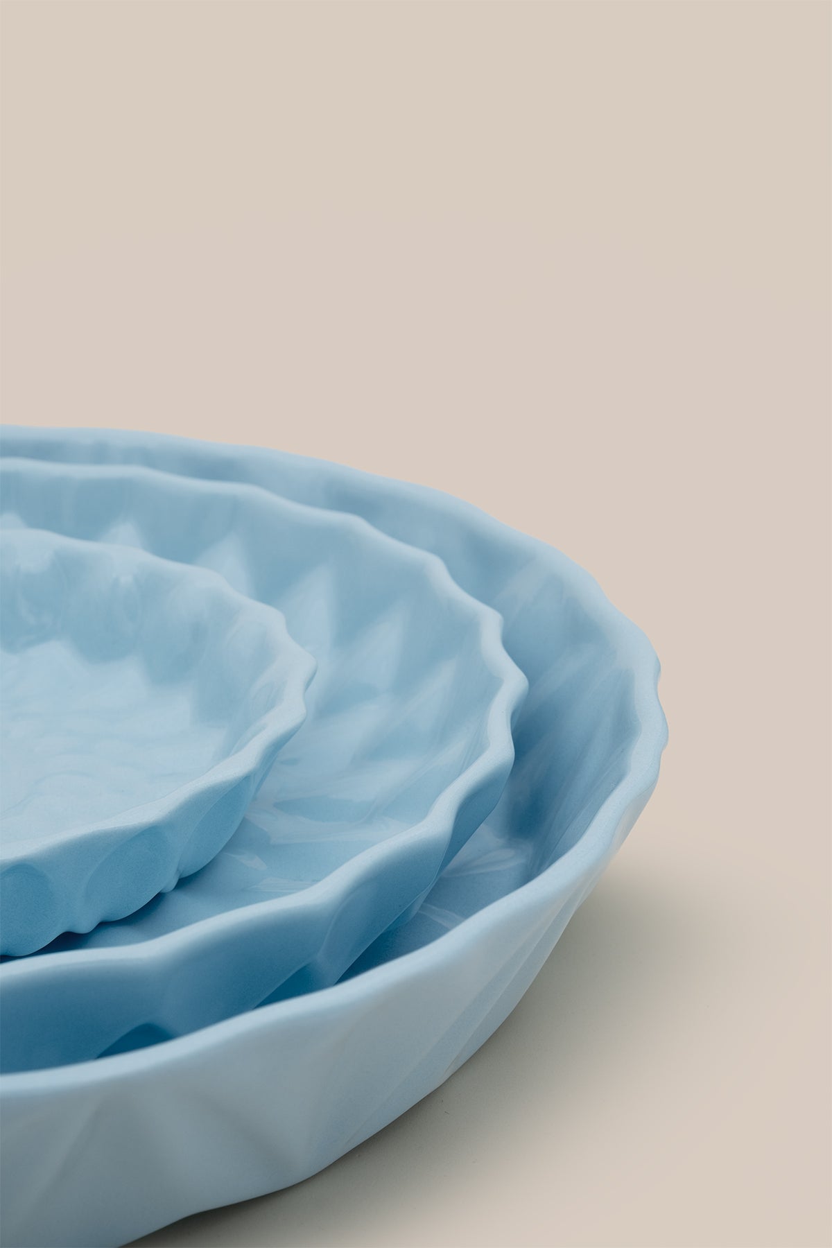 Kristal Desenli Stoneware Servis Tabağı Mavi 23,5 x 4 cm