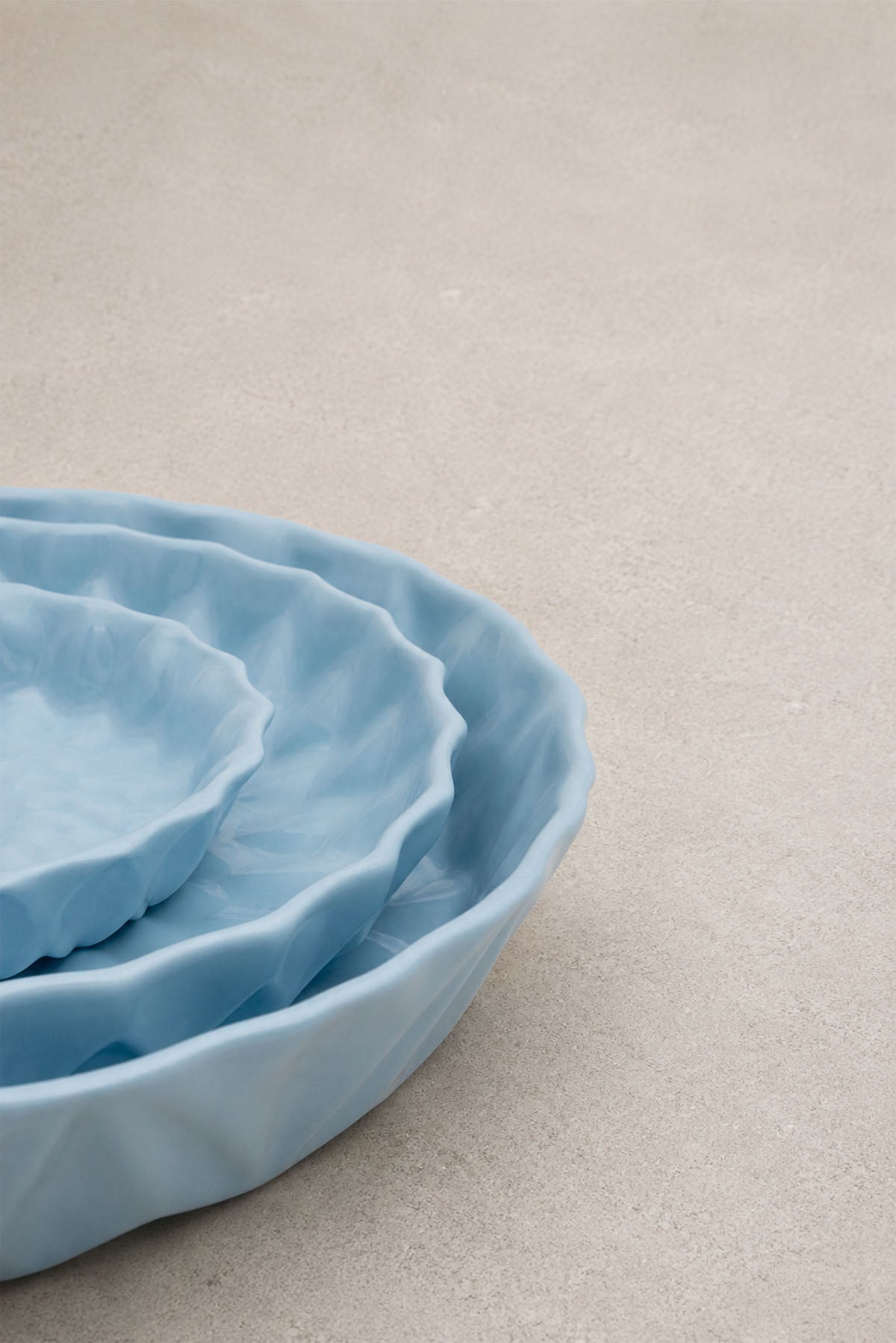Kristal Desenli Stoneware Servis Tabağı Mavi 23,5 x 4 cm