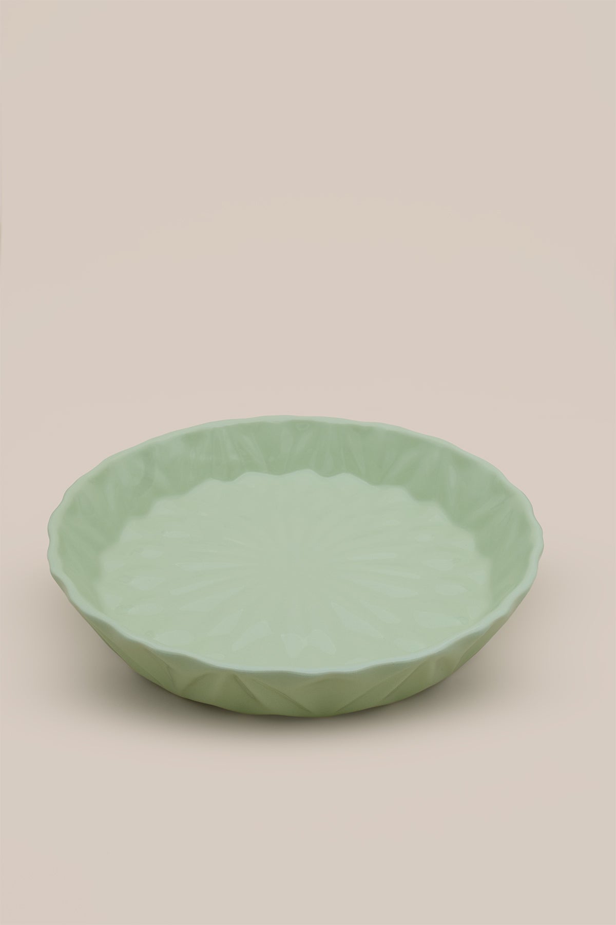 Kristal Desenli Stoneware Servis Tabağı Yeşil 23,5 x 4 cm