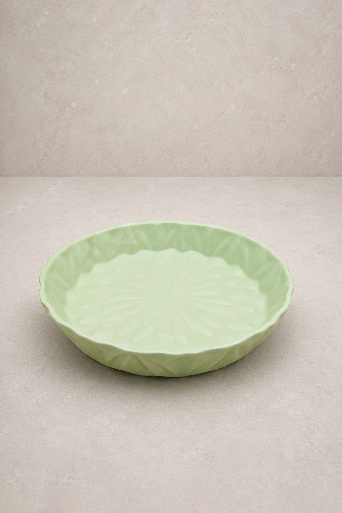 Kristal Desenli Stoneware Servis Tabağı Yeşil 23,5 x 4 cm