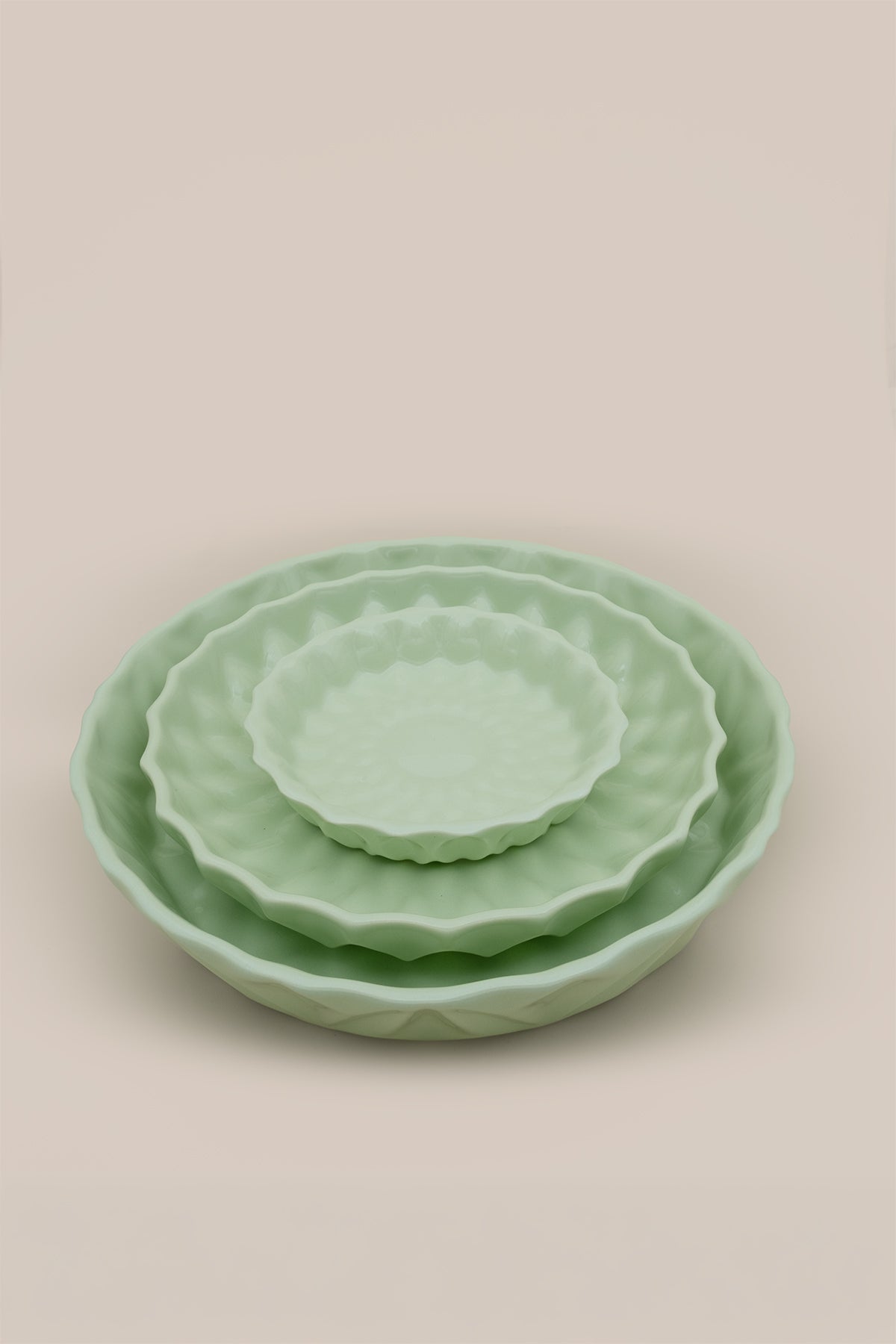 Kristal Desenli Stoneware Servis Tabağı Yeşil 23,5 x 4 cm
