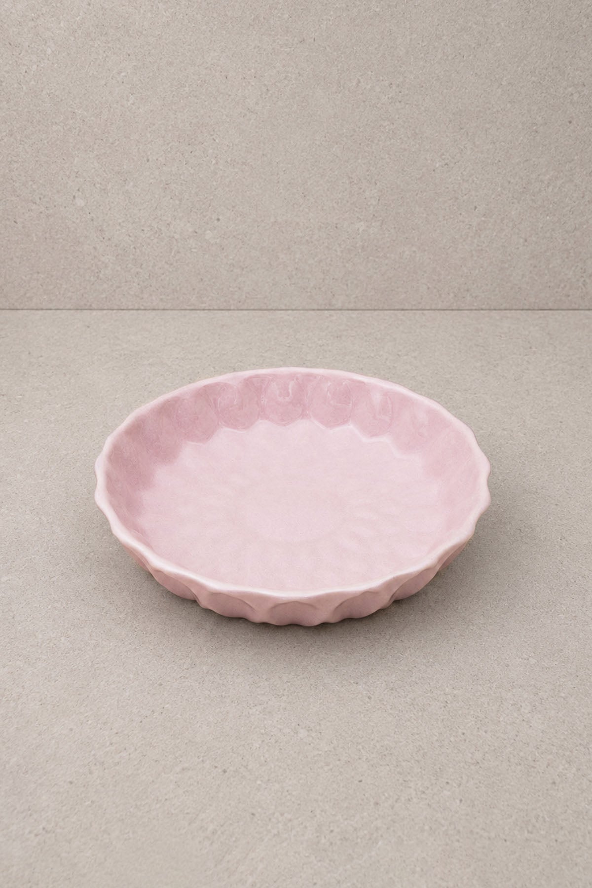 Kristal Desenli Stoneware Servis Tabağı Pembe 23,5 x 4 cm