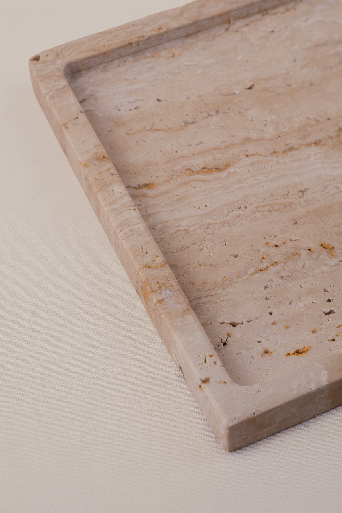 Dekoratif Mermer Tepsi Naturel 18x18 cm