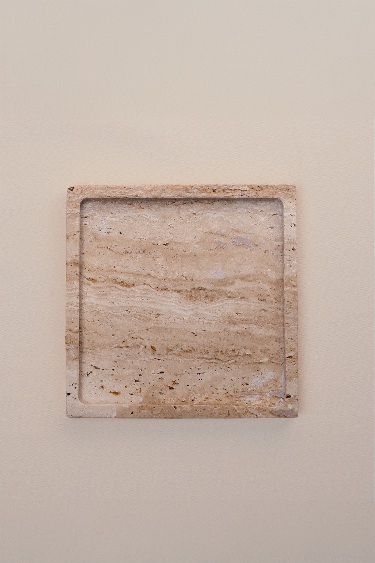 Dekoratif Mermer Tepsi Naturel 18x18 cm