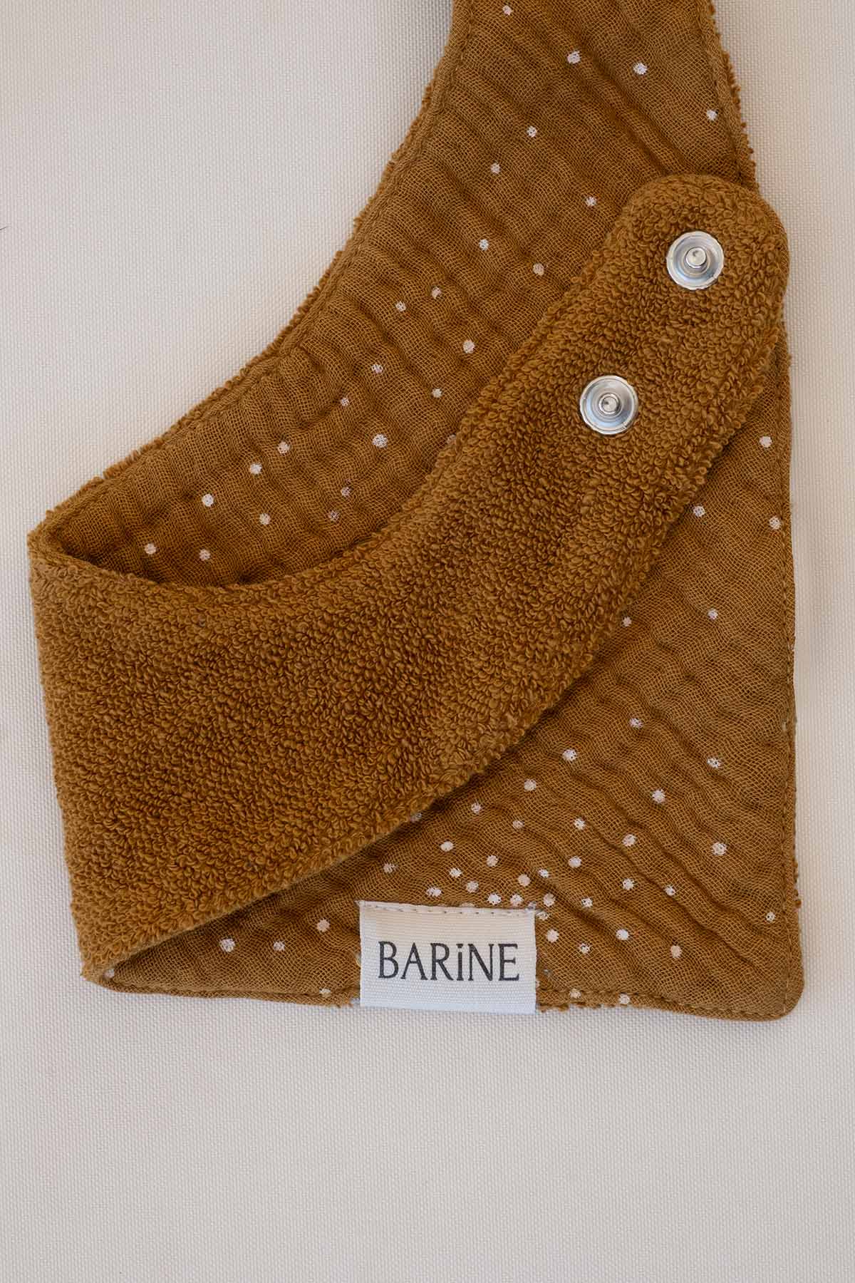 Çift Yüzlü Bandana Bebek Önlüğü 2'li Set Krem, Amber