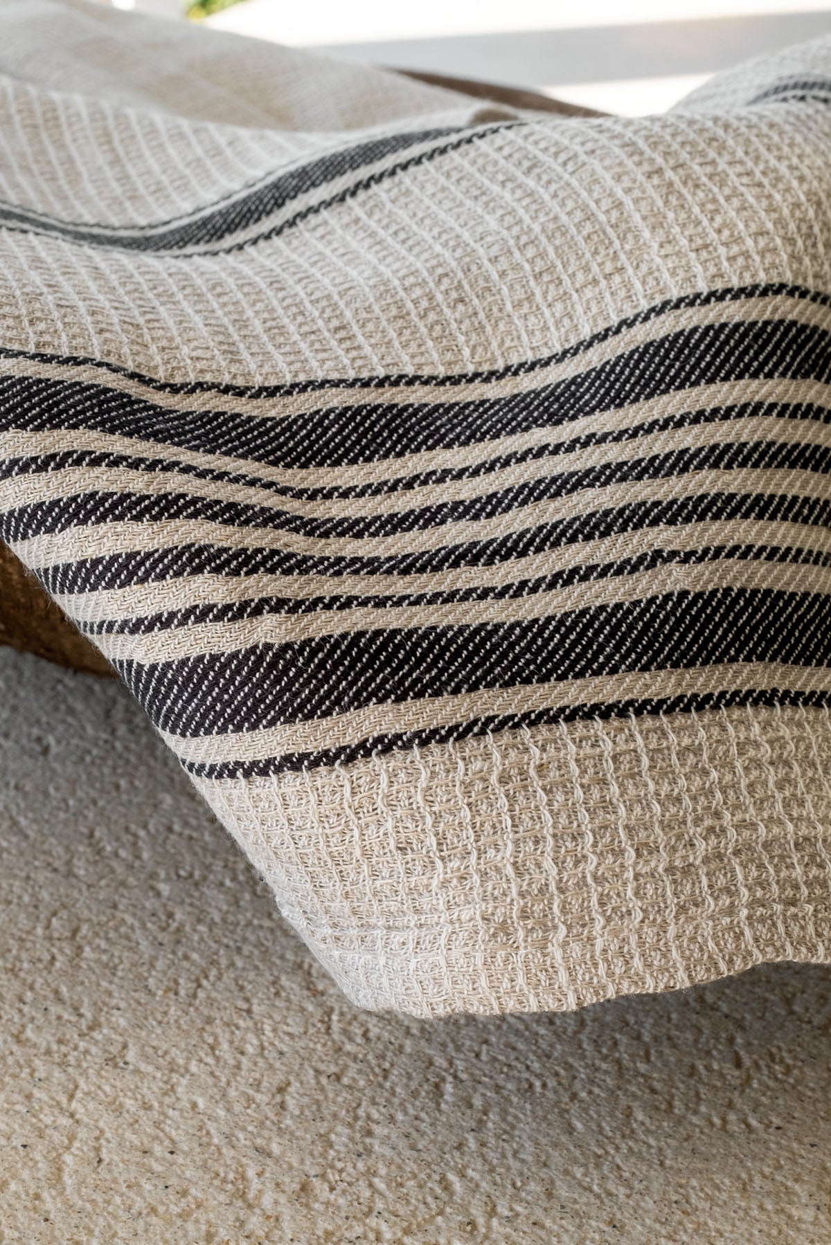 Epicure Kitchen Towel Linen-Black Striped