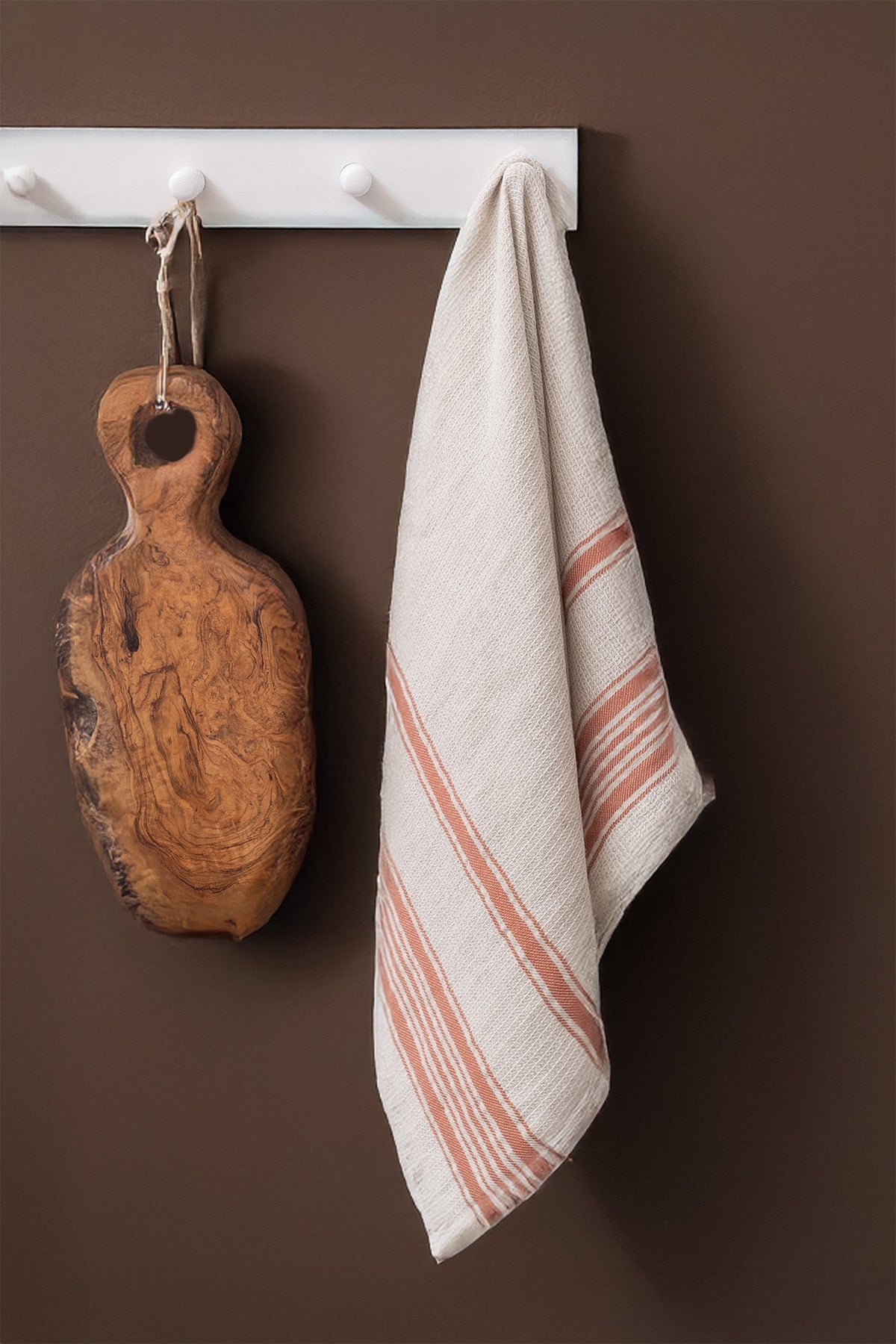 Epicure Kitchen Towel Linen-Orange Striped
