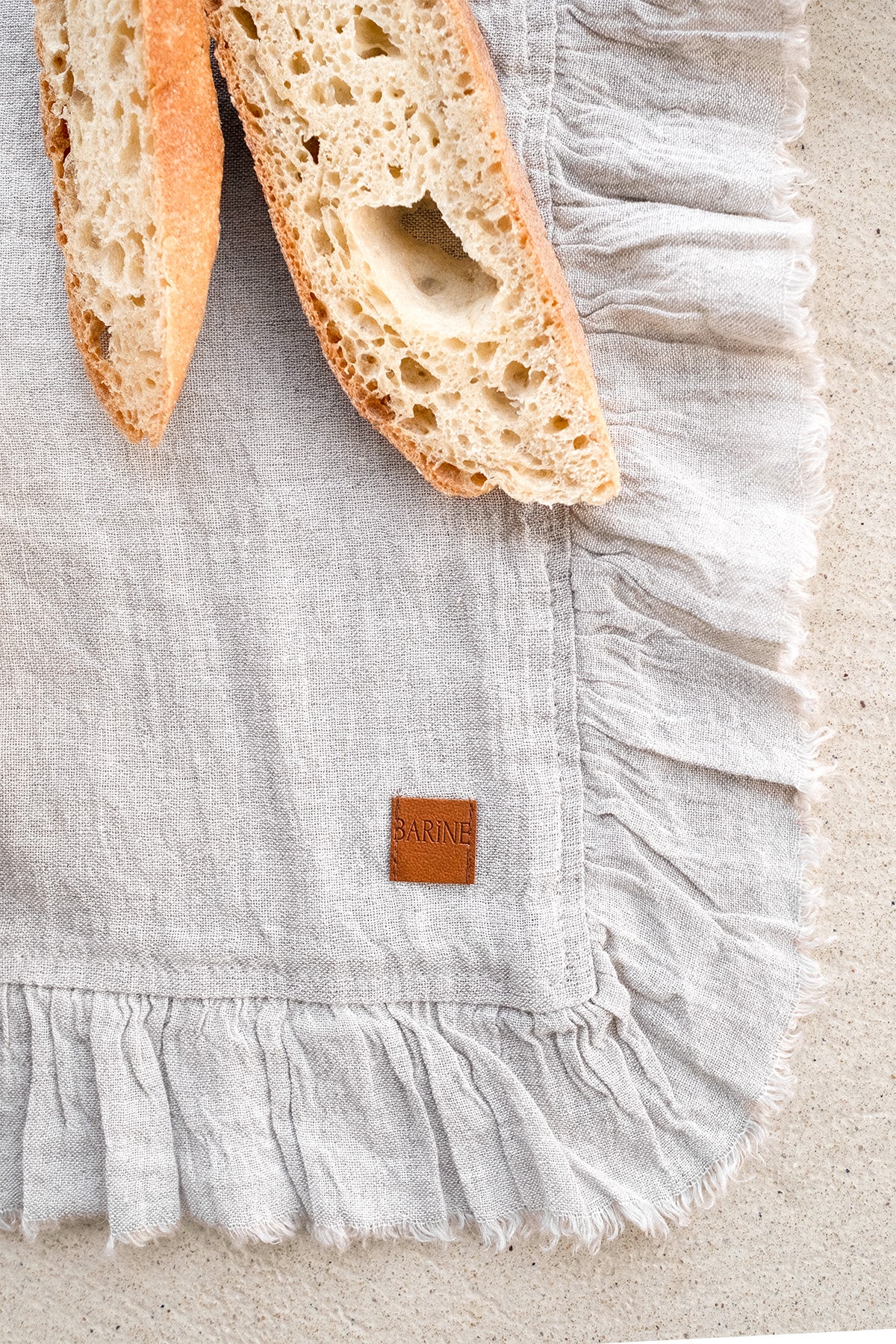 Frilled Linen Placemat Natural