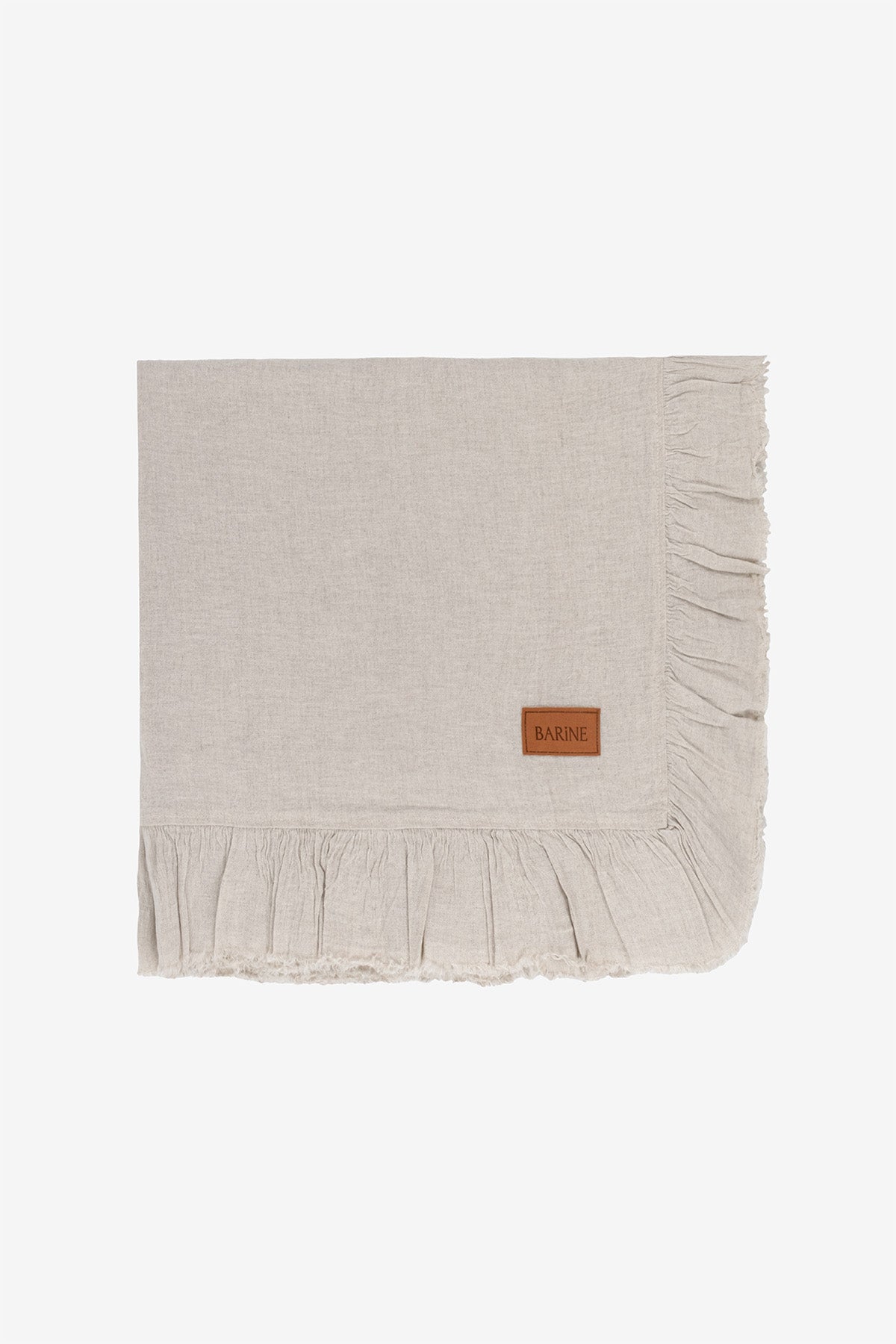 Frilled Linen Tablecloth Natural
