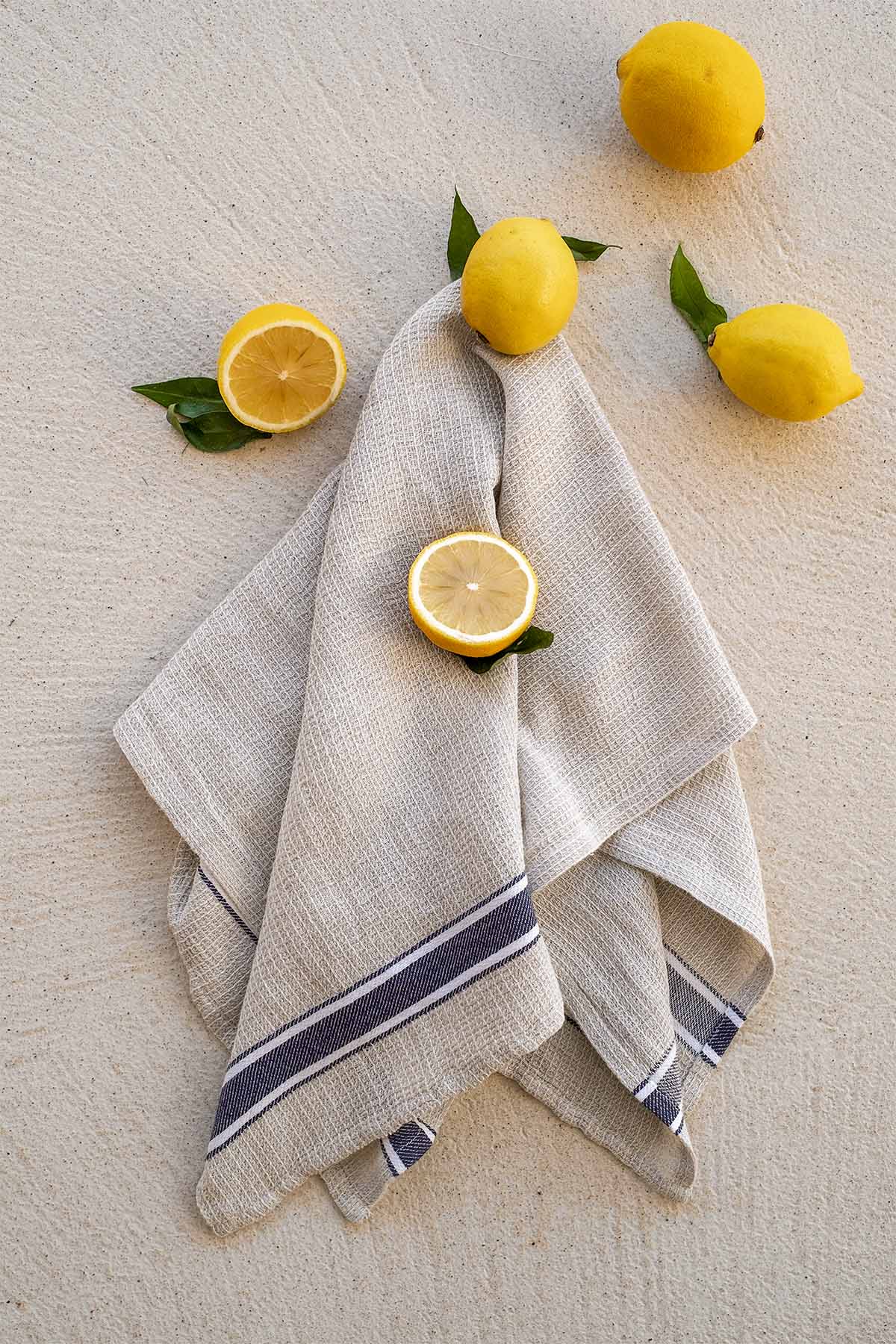 Gastronome Kitchen Towel Linen-Navy Blue Striped