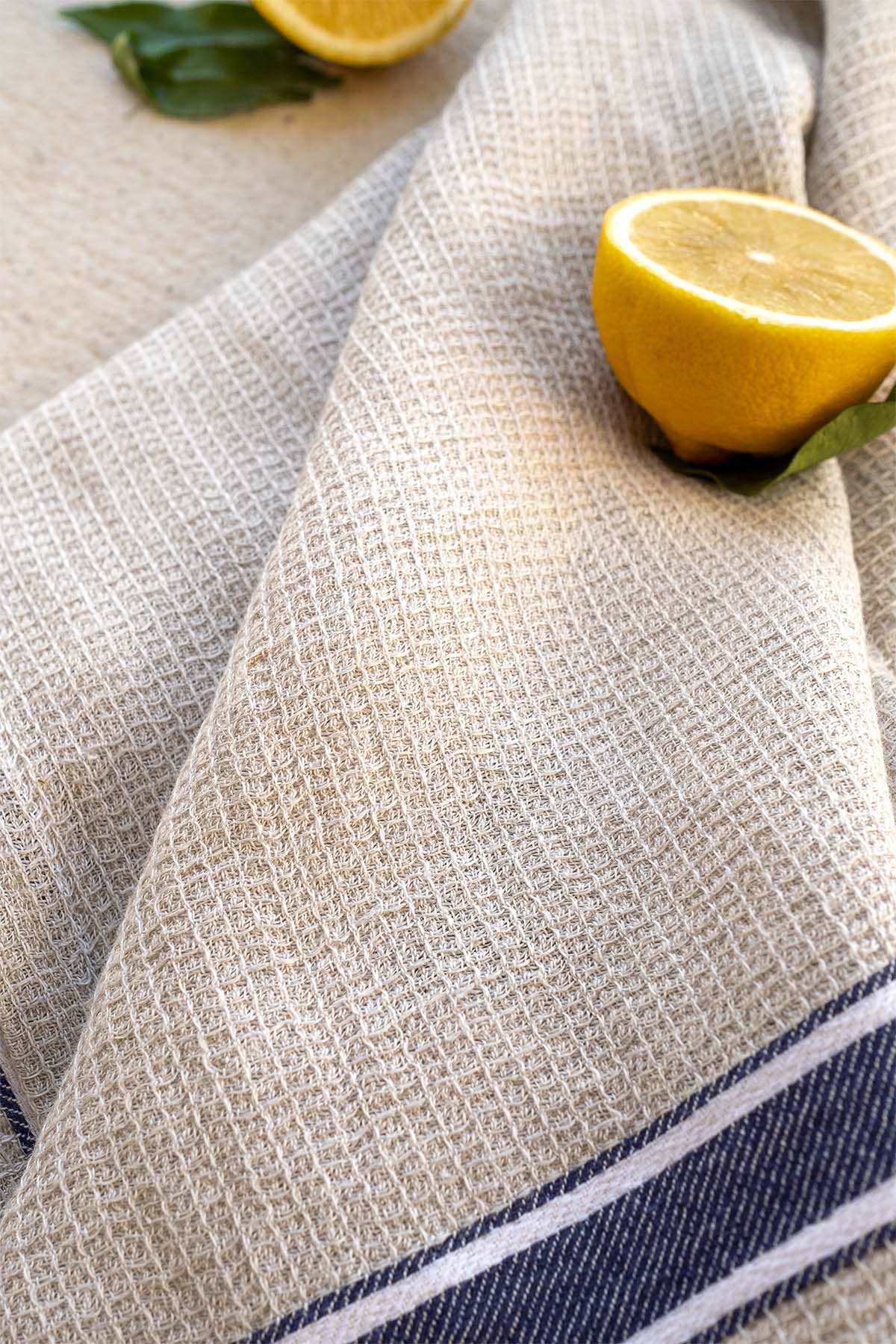 Gastronome Kitchen Towel Linen-Navy Blue Striped