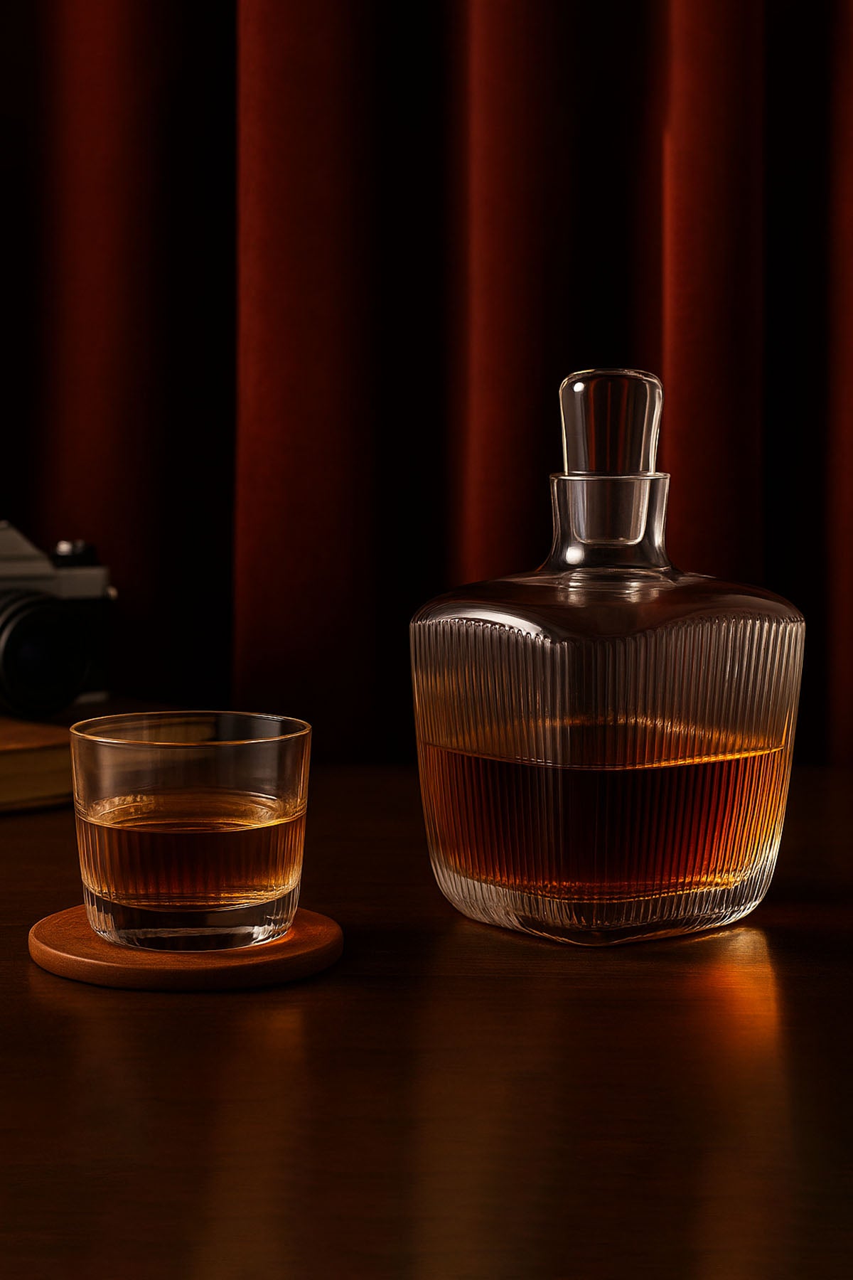 Gentleman Kristal Cam 2'li Viski Bardağı ve Karaf Seti