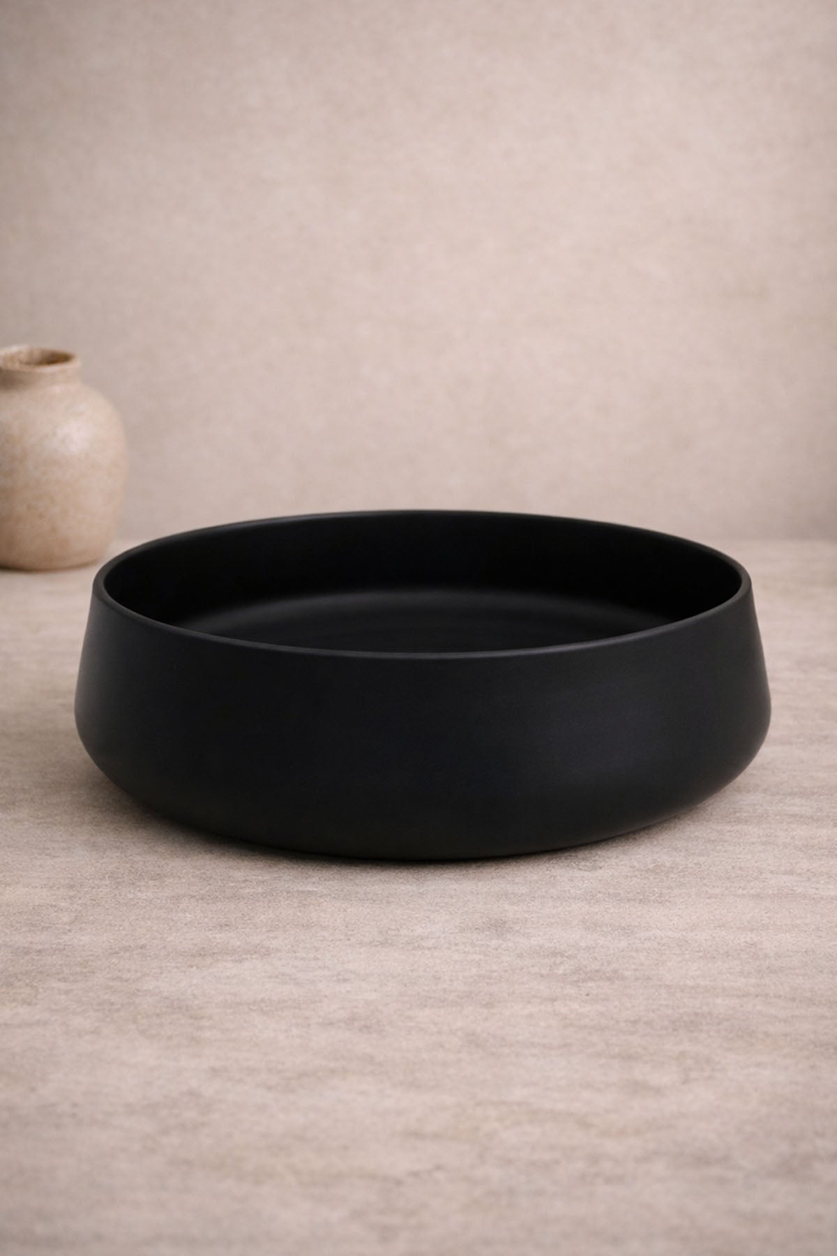 El Yapımı Servis Kasesi ve Dekoratif Kase 26x9 cm Siyah