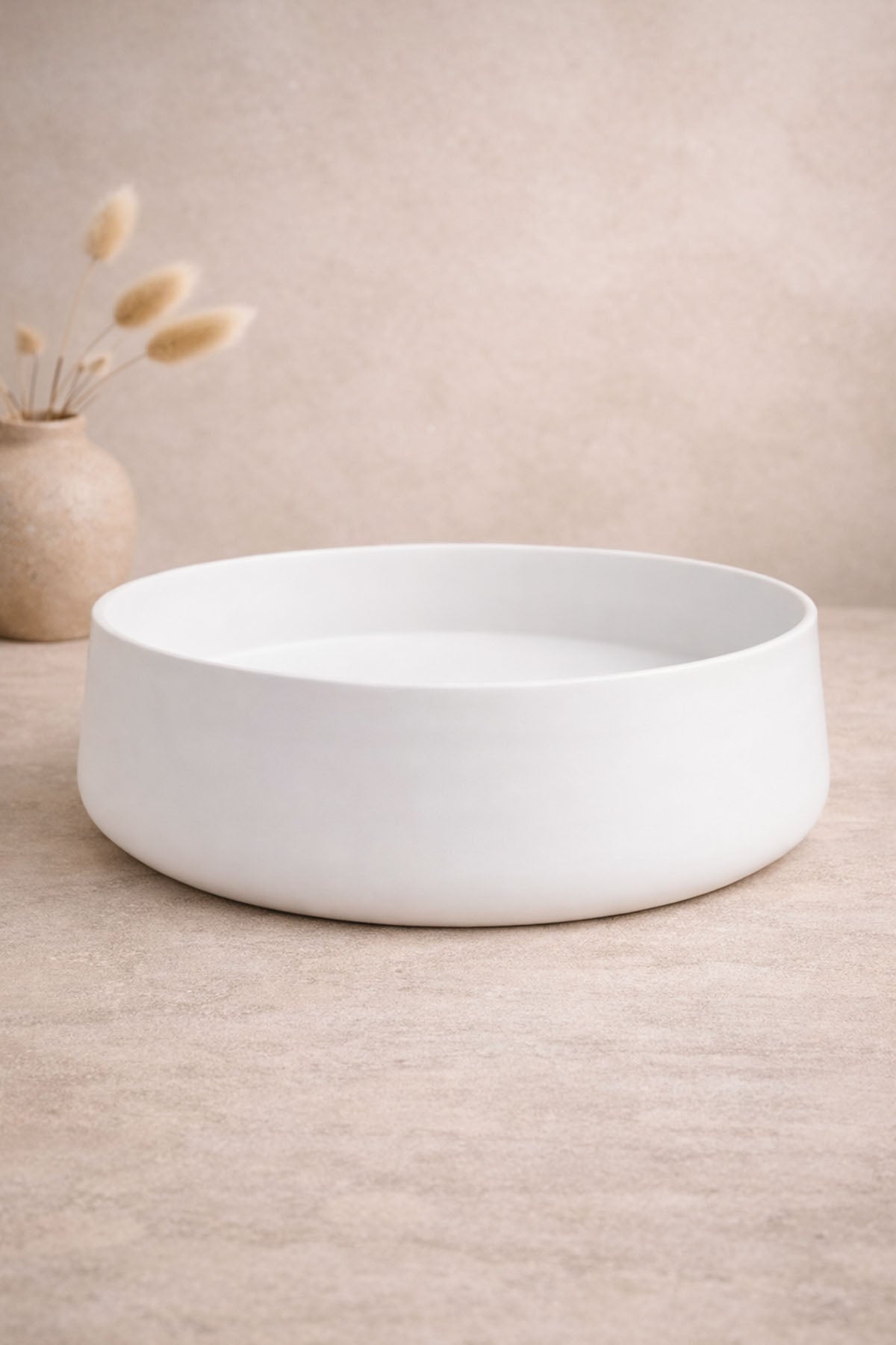 El Yapımı Servis Kasesi ve Dekoratif Kase 26x9 cm Beyaz