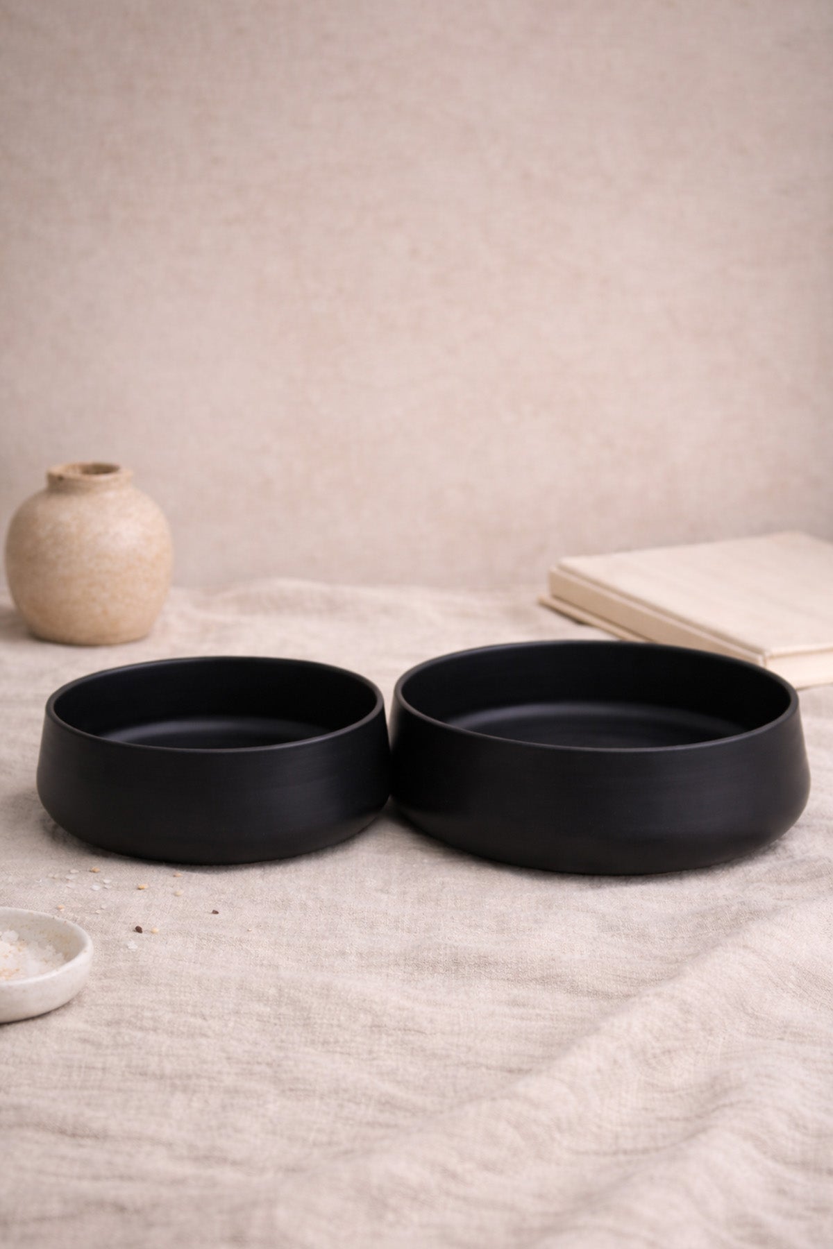 El Yapımı Servis Kasesi ve Dekoratif Kase 26x9 cm Siyah