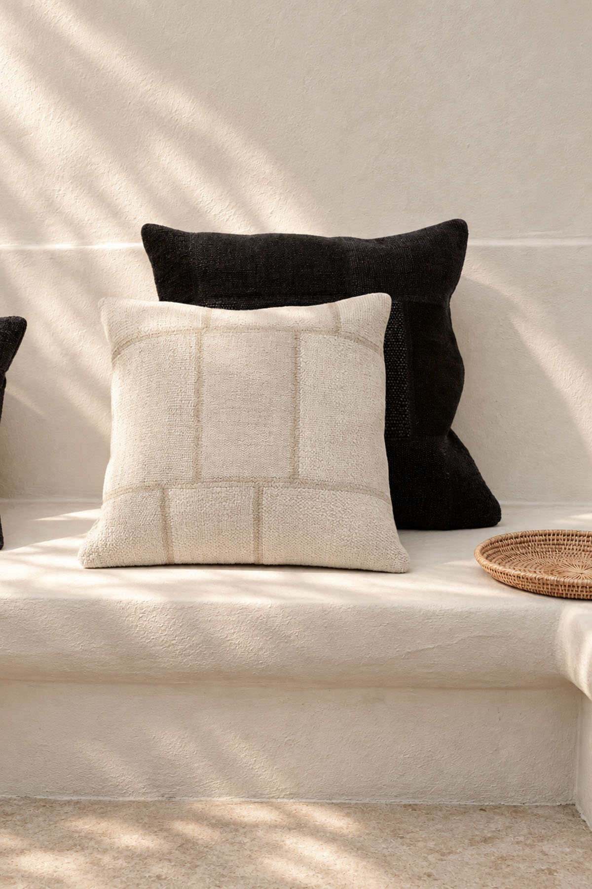 Hemp Throw Pillow Cover Cream