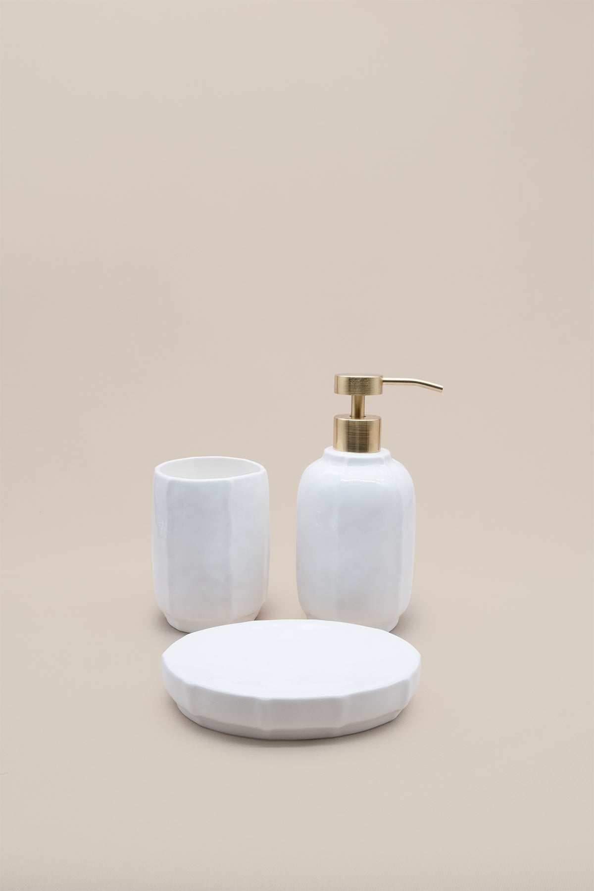 Ivory Stoneware 3'lü Banyo Seti