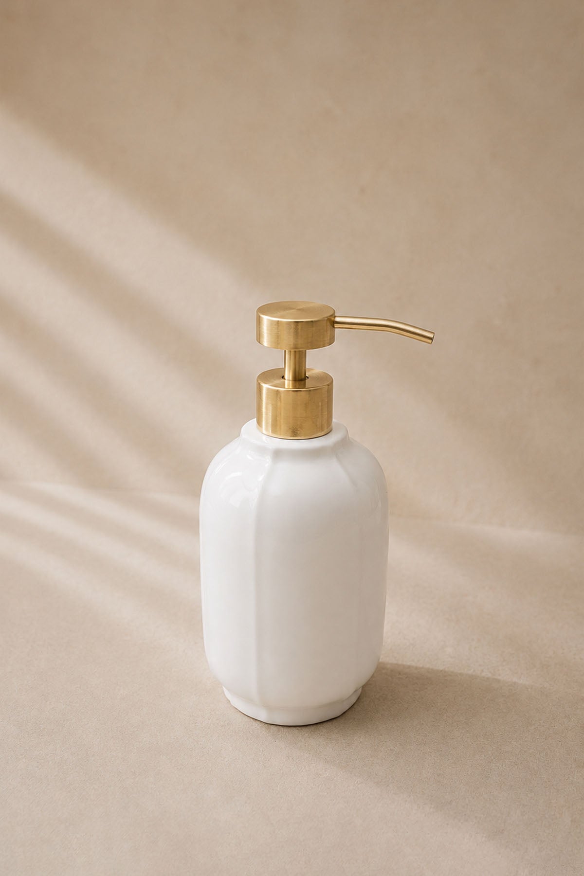 Ivory Stoneware Liquid Soap Dispenser