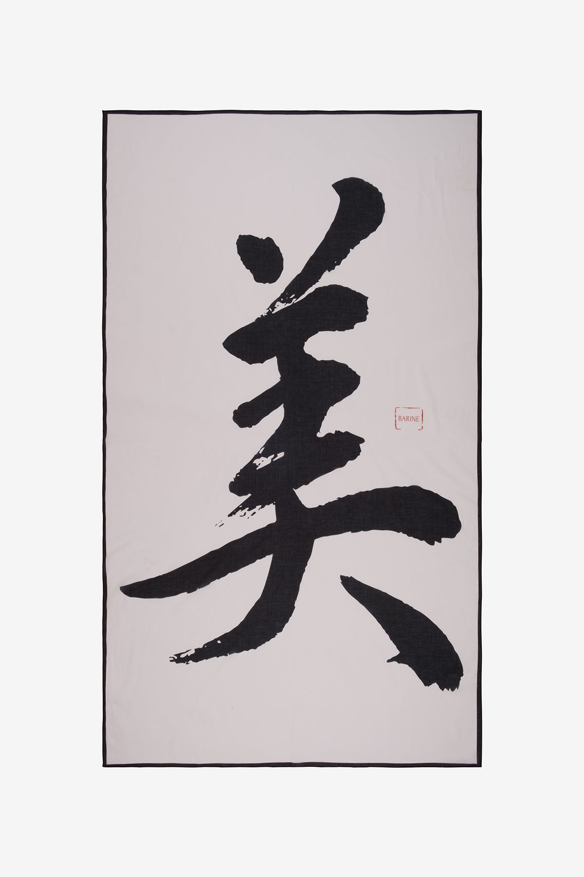 Kanji Kaligrafi Desenli Pamuk Pareo & Sarong