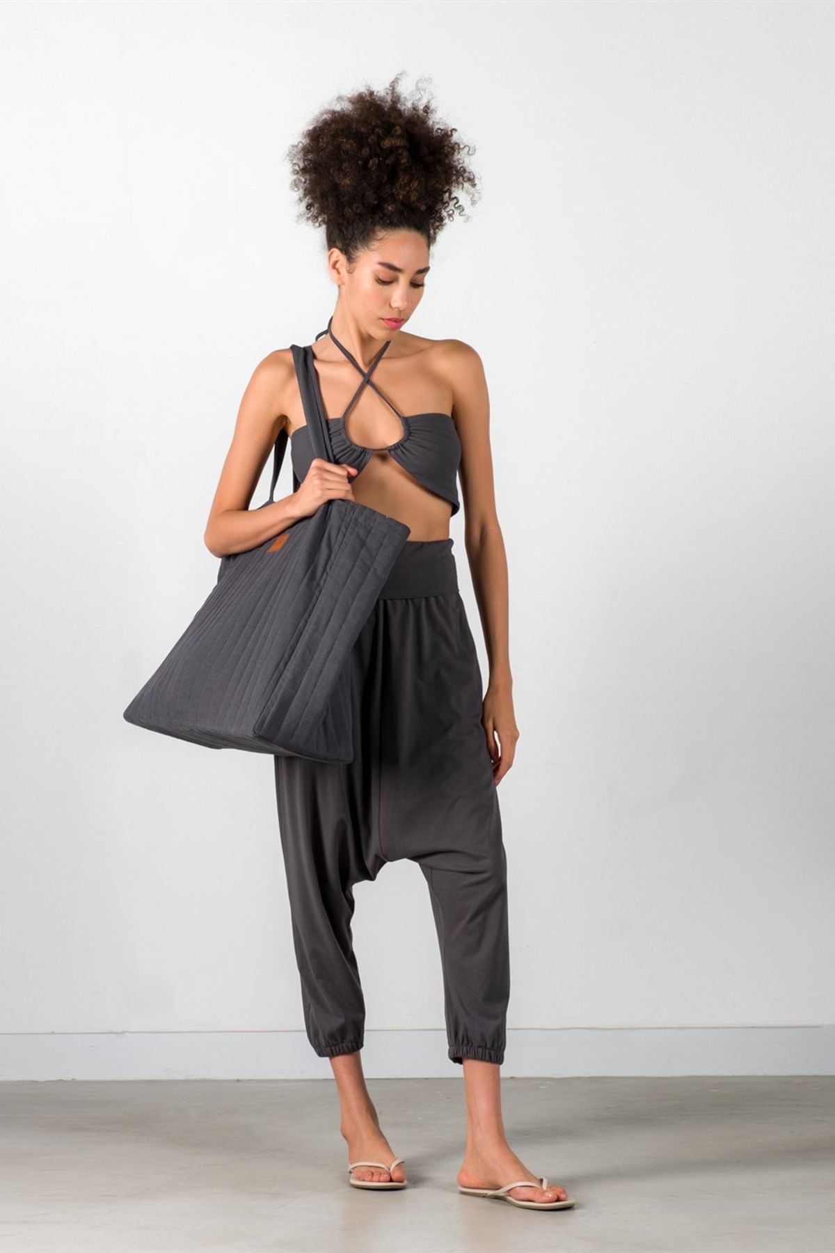 Kapitone Çanta Antrasit