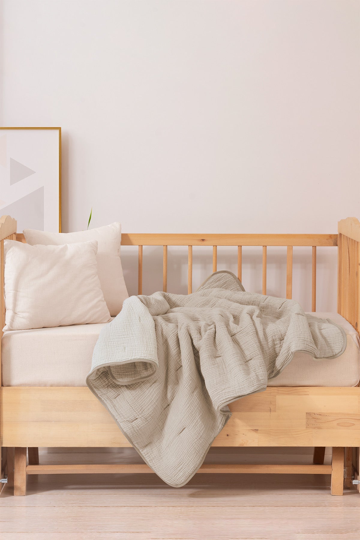 Nevresim Gerektirmeyen Yıkanabilir Koza Bebek Yorganı Bej