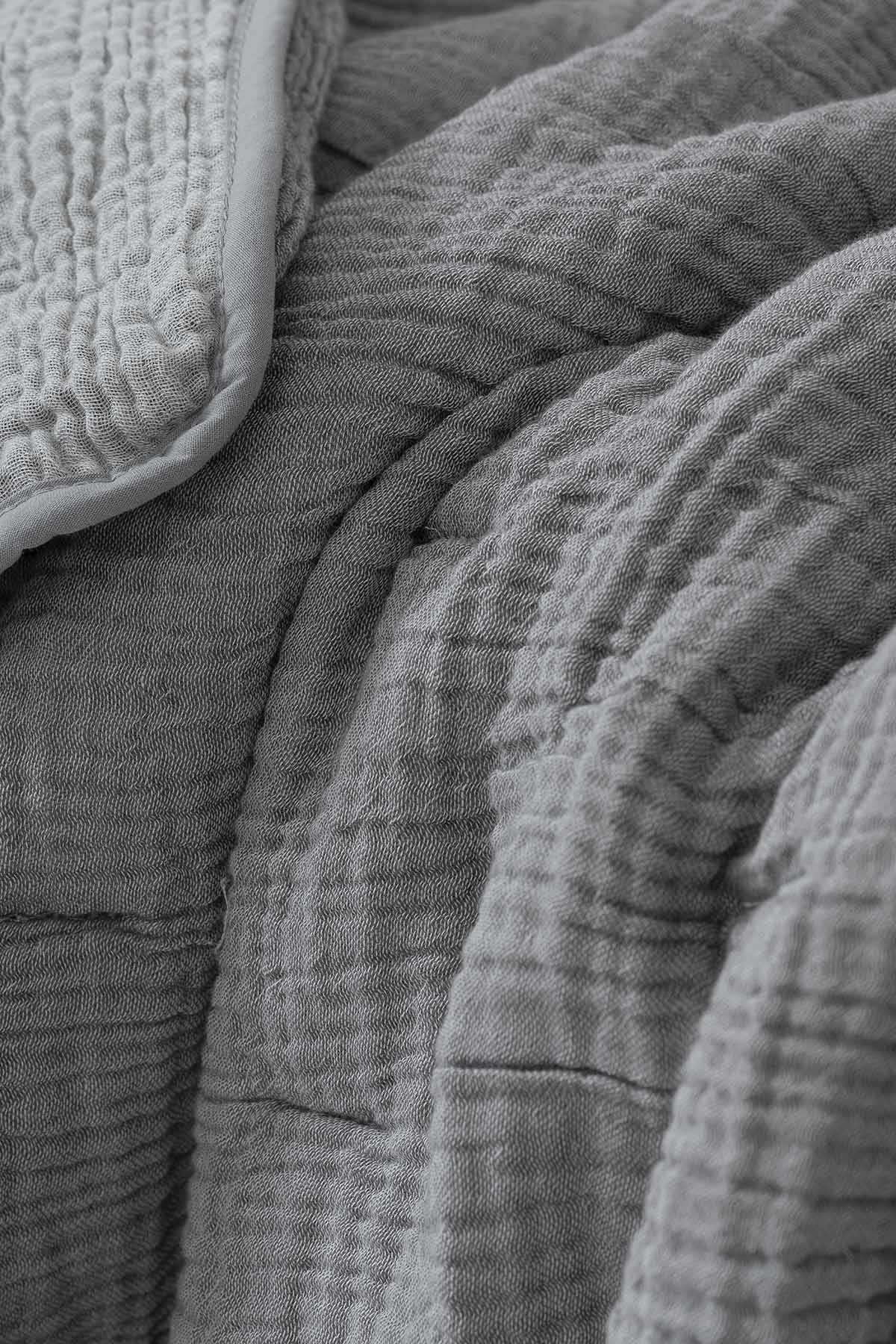 Koza Muslin Baby Quilt Dark Grey-Grey