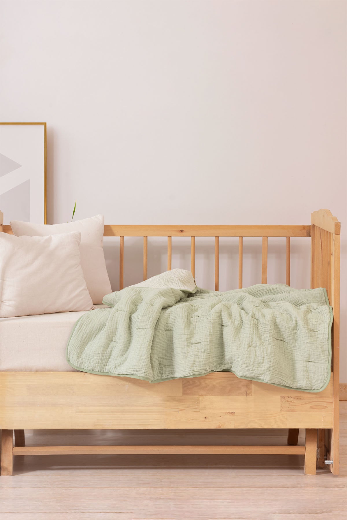 Nevresim Gerektirmeyen Yıkanabilir Koza Bebek Yorganı Açık Yeşil