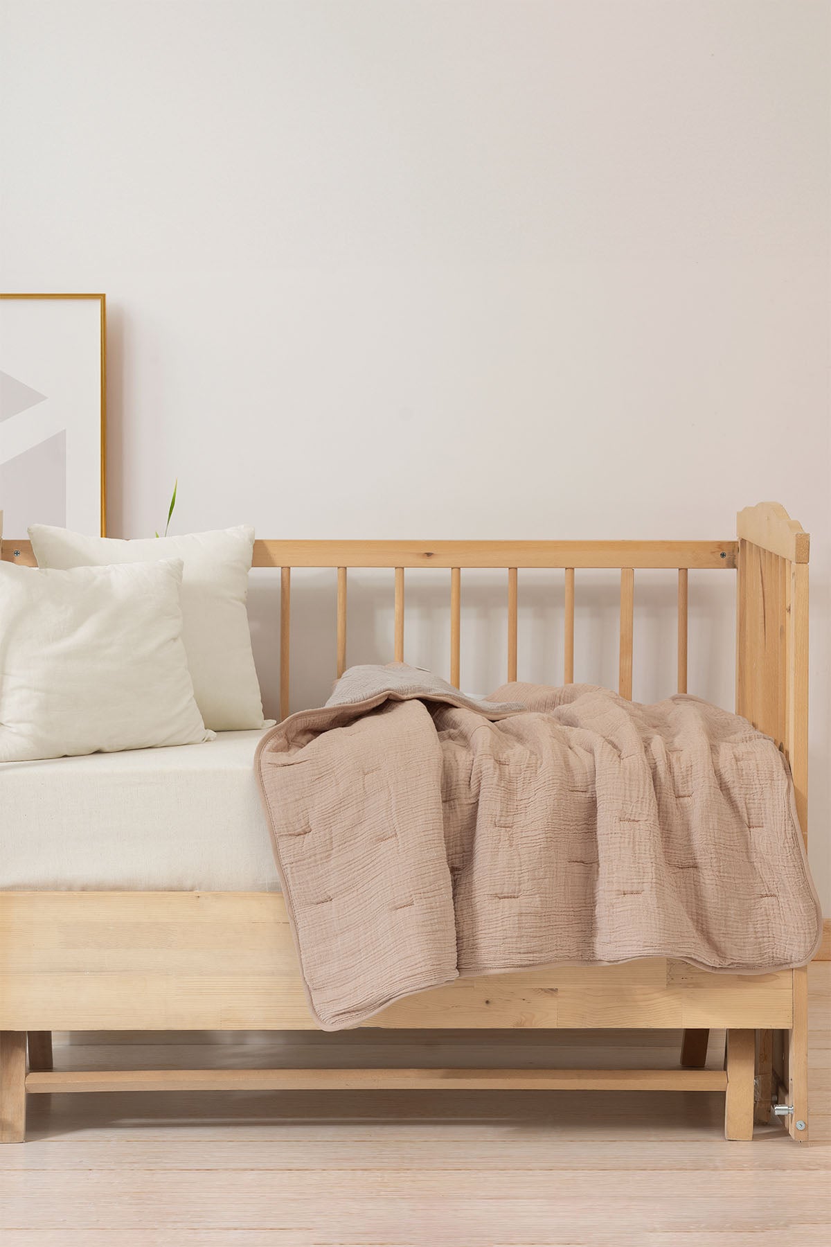 Koza Muslin Baby Quilt Tan-Coffe Mist