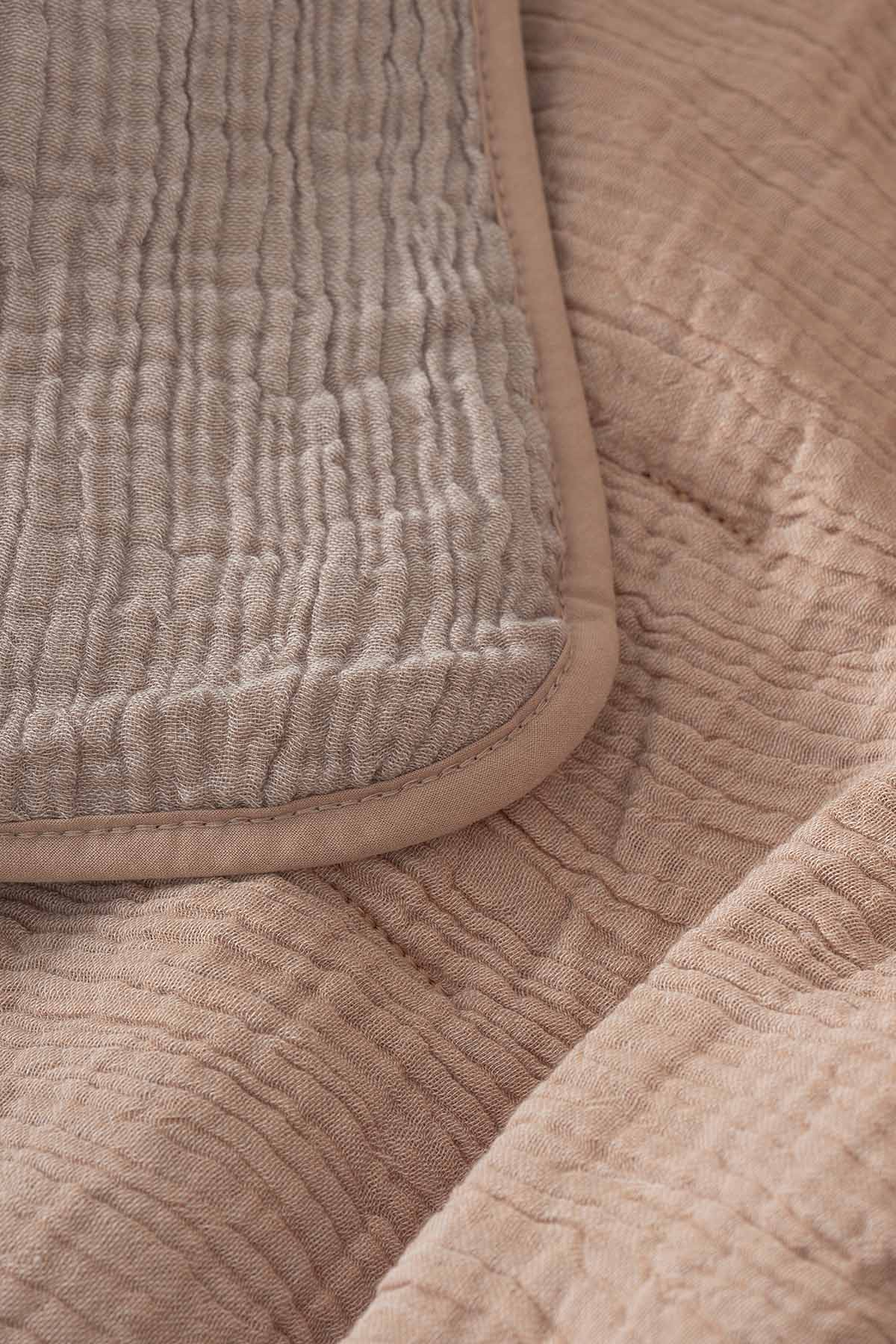 Koza Muslin Baby Quilt Tan-Coffe Mist