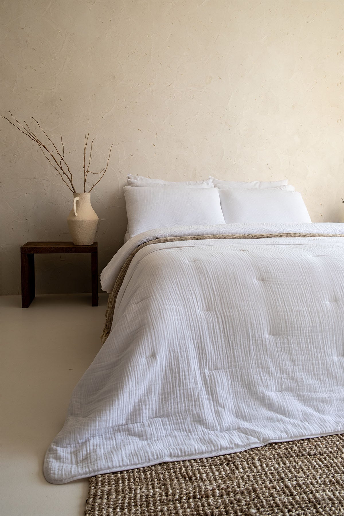 Koza Müslin Yorgan Beyaz