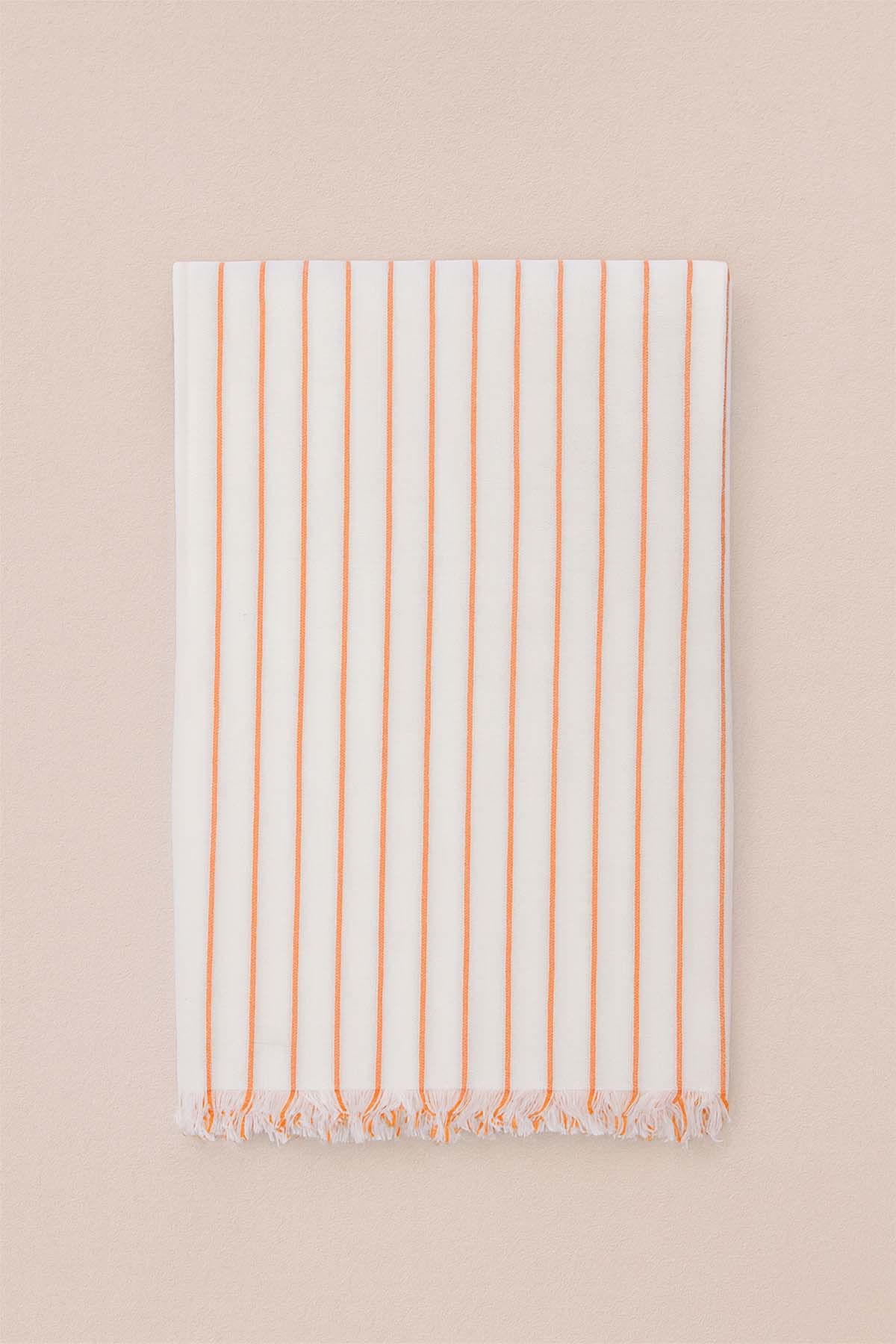 Linea Çizgili Pamuk Peştemal Turuncu