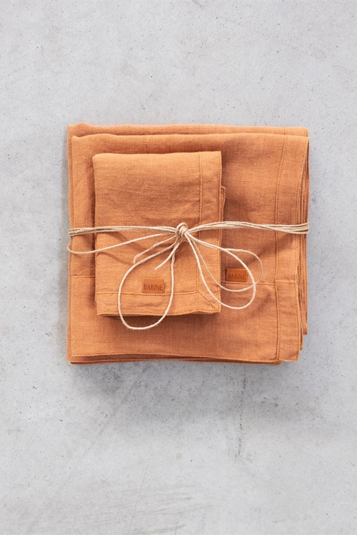 Linen Keten Masa Örtüsü Indian Tan