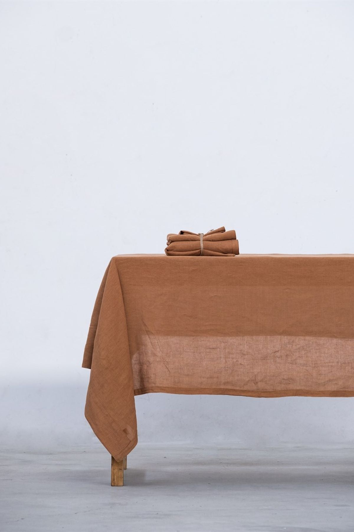 Linen Keten Masa Örtüsü Indian Tan
