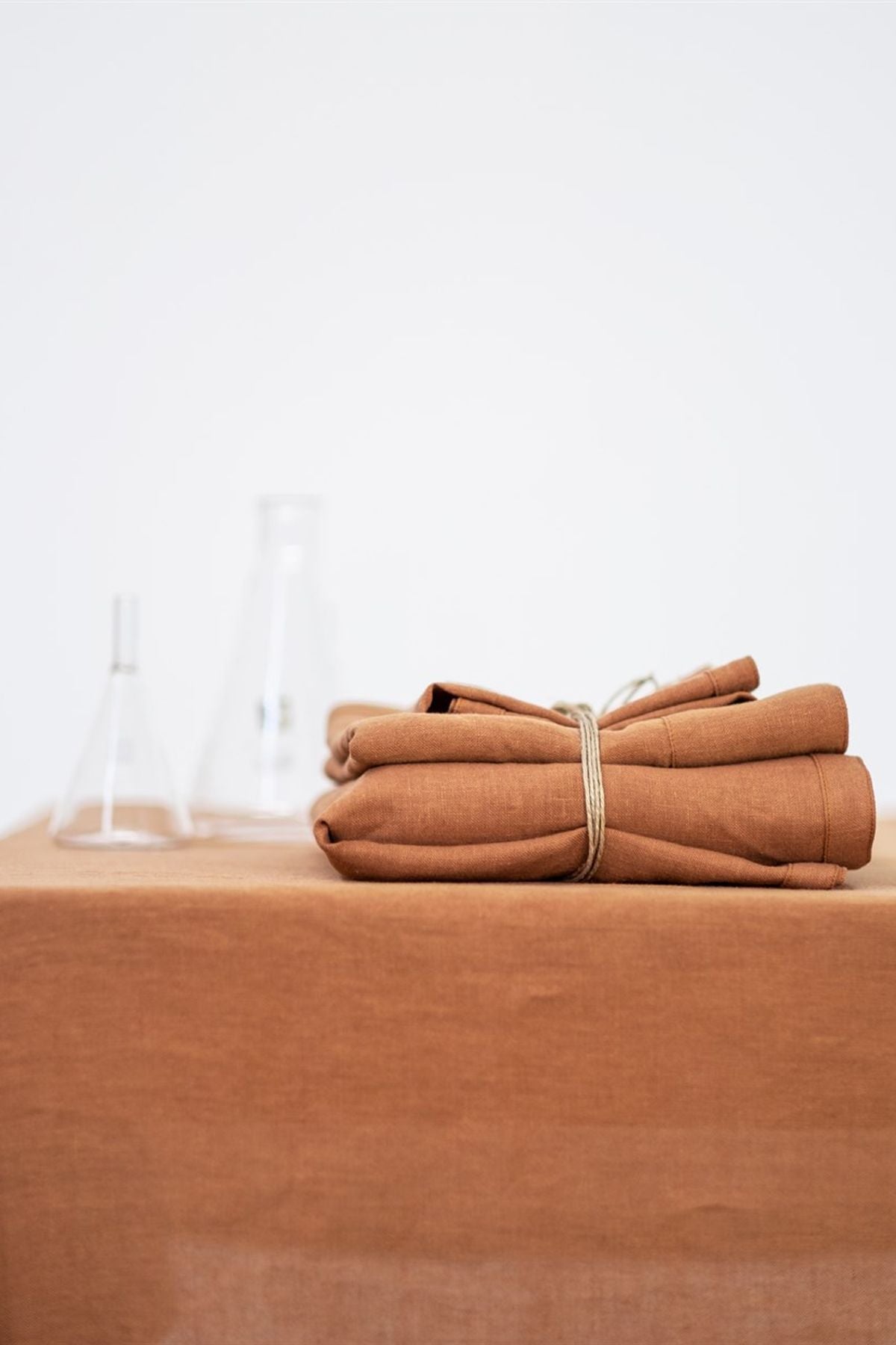 Linen Keten Masa Örtüsü Indian Tan