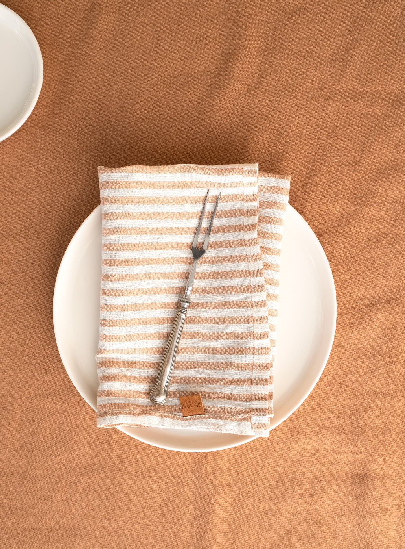 Linen Linen Stripe 2-Pack Napkin Indian Tan