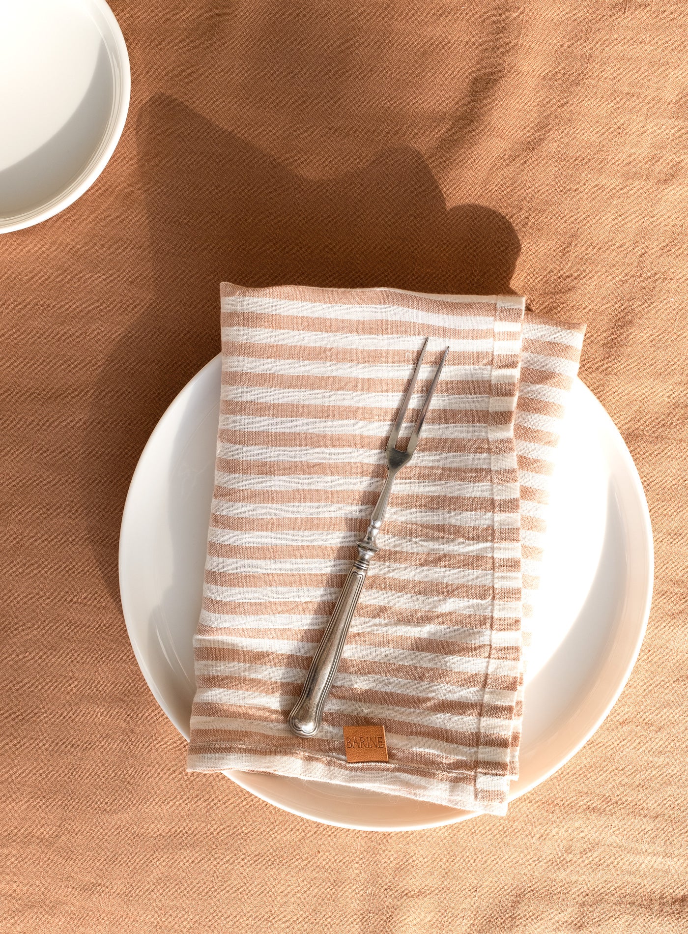 Linen Linen Stripe 2-Pack Napkin Indian Tan