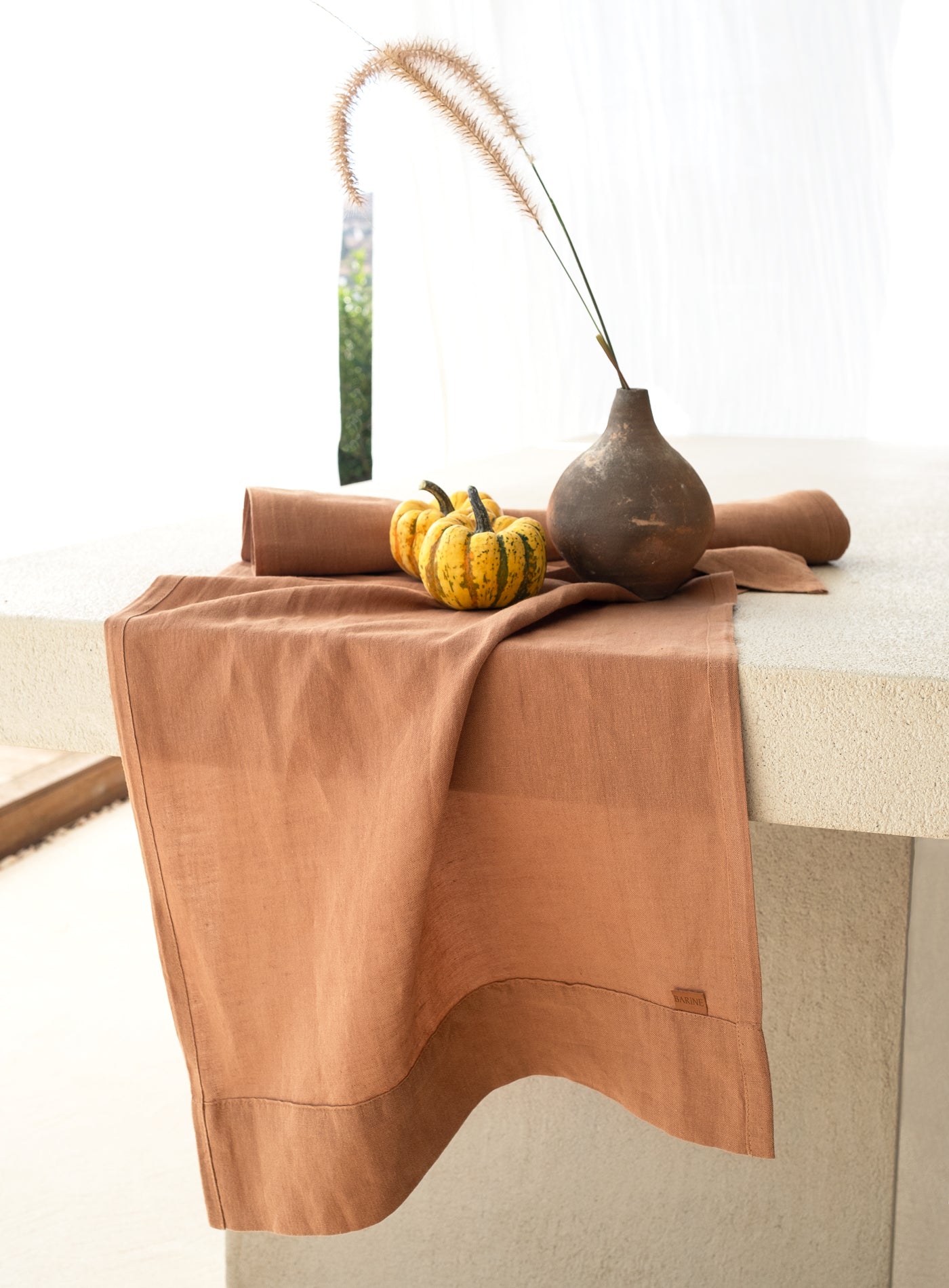 Linen Runner İndian Tan