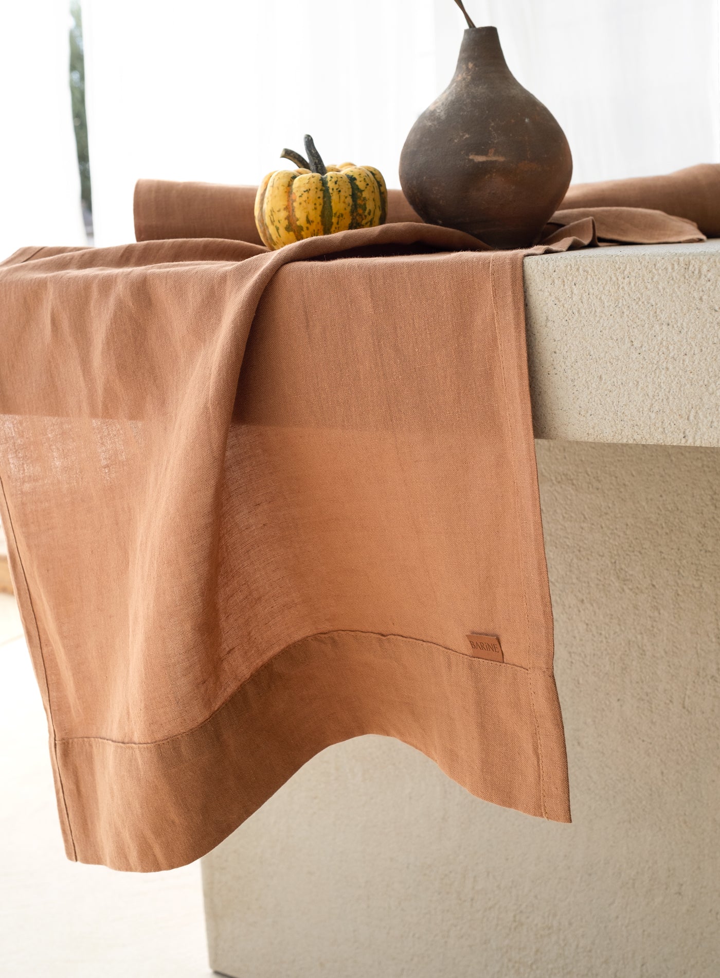 Linen Runner İndian Tan