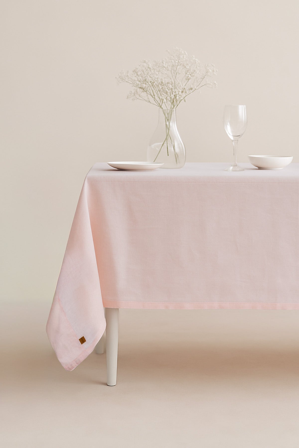 Linen Linen Tablecloth Pink