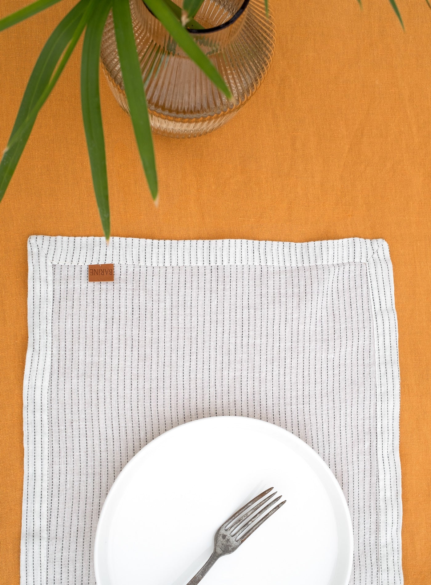 Keten Masa Örtüsü Sarı