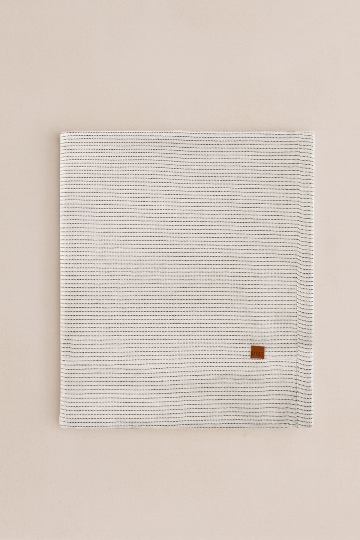 Linen Linen Tablecloth Off White-Black Stripes