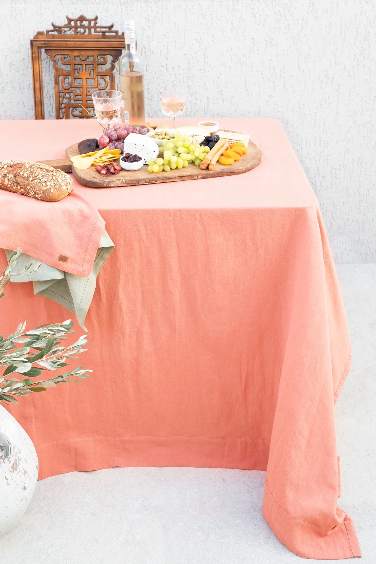 Linen Keten Masa Örtüsü Shrimp