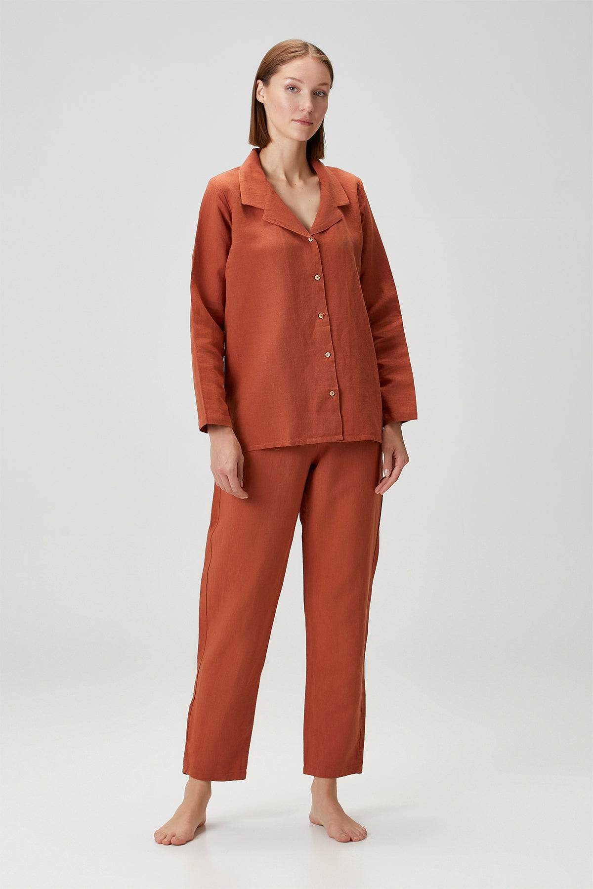 Lino Pantolon Spicy Orange